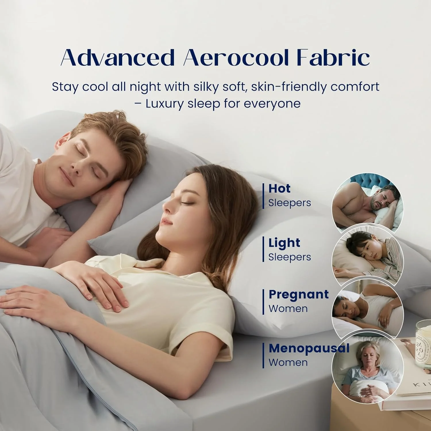 روبالشی خنک کننده دریم ولی® سایز کینگ، 2 عدد روبالشی Aerocool با Q-Max > 0.4، خنک کننده برای تعریق شبانه، افراد گرمایی، خاکستری خنک، 50x91 سانتی متر روبالشی خنک کننده دریم ولی® سایز کینگ، 2 عدد روبالشی Aerocool با Q-Max > 0.4، خنک کننده برای تعریق شبانه، افراد گرمایی، خاکستری خنک، 50x91 سانتی متر