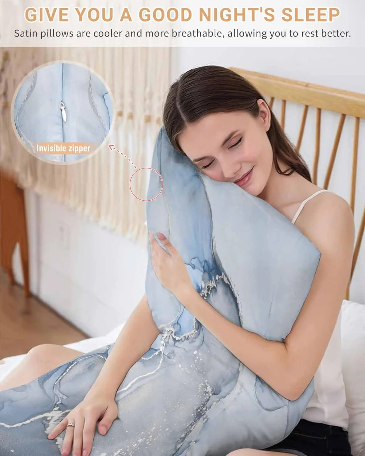 روبالشی ساتن آبی طرح انتزاعی برای مو و پوست، طرح مرمرین سیال، روبالشی های وینتیج 2 عددی با زیپ، فوق العاده نرم و خنک کننده مشابه روکش های ابریشمی، 50x100 سانتی متر روبالشی ساتن آبی طرح انتزاعی برای مو و پوست، طرح مرمرین سیال، روبالشی های وینتیج 2 عددی با زیپ، فوق العاده نرم و خنک کننده مشابه روکش های ابریشمی، 50x100 سانتی متر