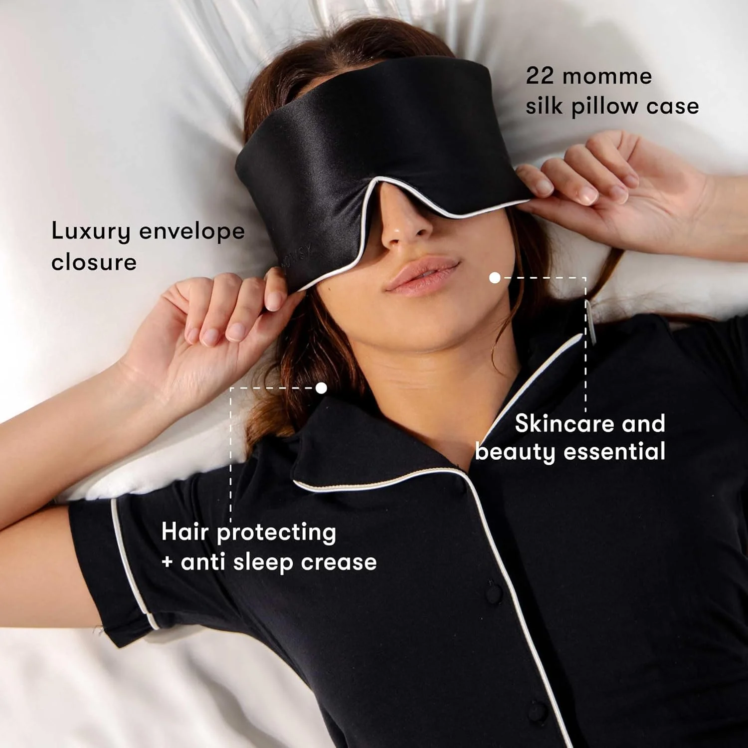 روبالشی ابریشمی دروزی - ابریشم خالص توت 100% - الیاف درجه یک 6A با موم 22 - مزایای پوست، مو و خواب - بازشوی پاکتی - سایز کوئین/کینگ (کوئین، مروارید آکویا)