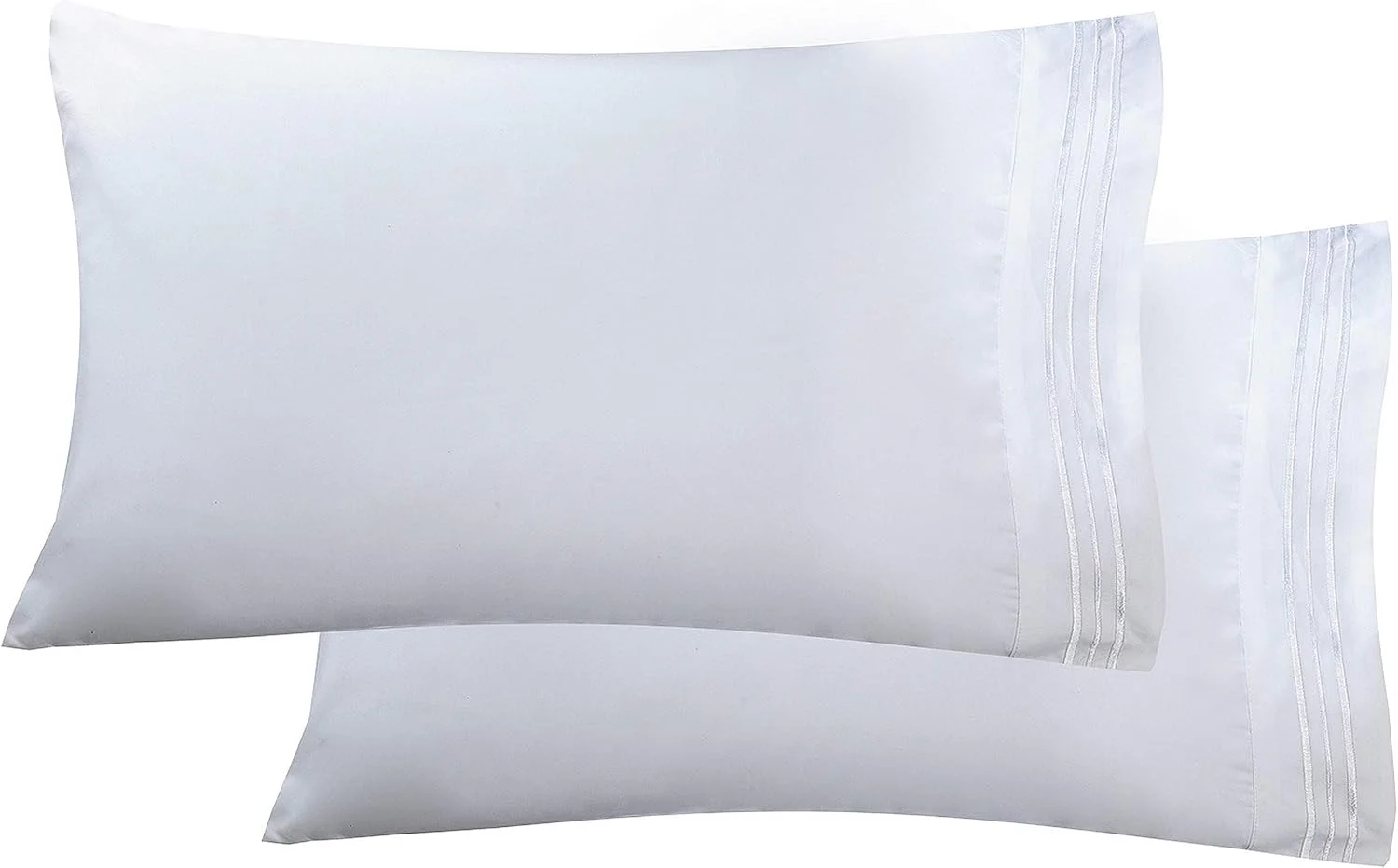 ست دو عددی روبالشتی بسیار نرم و لوکس Elegant Comfort - میکروفایبر برس خورده درجه یک 1500 - مقاوم در برابر چروک، سایز کینگ، سفید