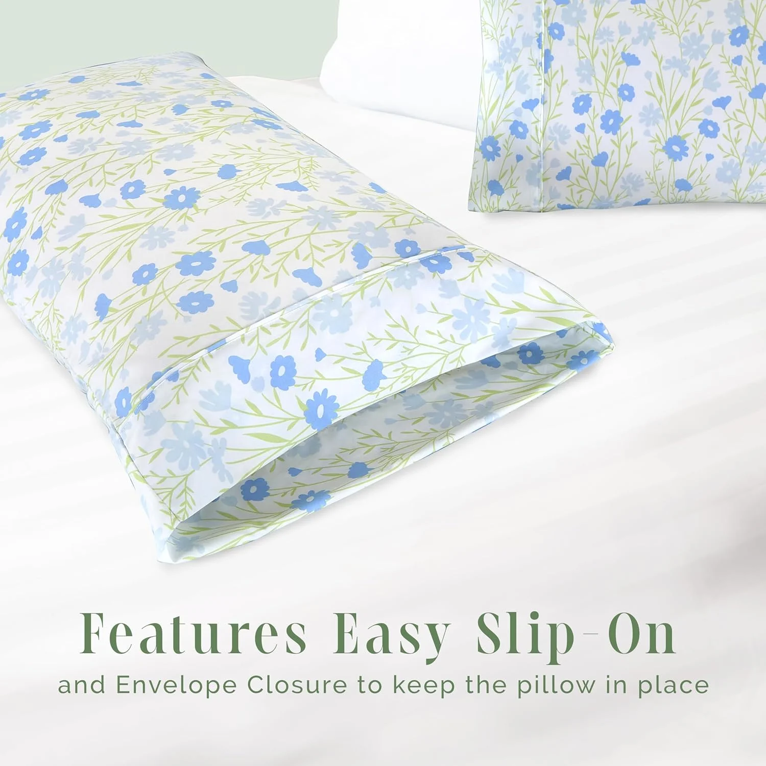 ست 2 عددی روبالشتی طرح گلدار فوق العاده نرم Elegant Comfort - میکروفایبر 1500 با کیفیت عالی هتل، نرم و لطیف با بستن پاکتی - سایز کینگ، لورل آبی ست 2 عددی روبالشتی طرح گلدار فوق العاده نرم Elegant Comfort - میکروفایبر 1500 با کیفیت عالی هتل، نرم و لطیف با بستن پاکتی - سایز کینگ، لورل آبی