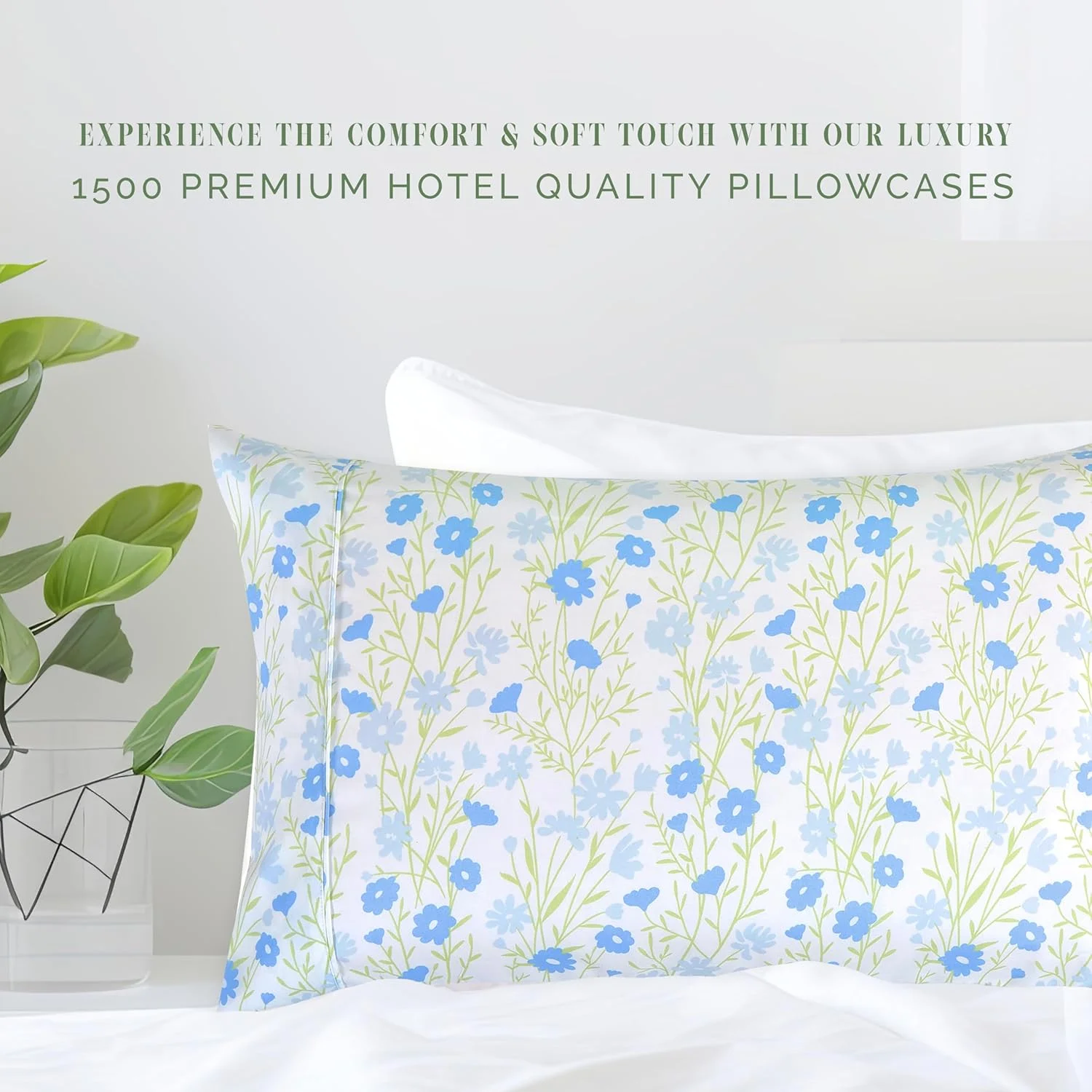 ست 2 عددی روبالشتی طرح گلدار فوق العاده نرم Elegant Comfort - میکروفایبر 1500 با کیفیت عالی هتل، نرم و لطیف با بستن پاکتی - سایز کینگ، لورل آبی ست 2 عددی روبالشتی طرح گلدار فوق العاده نرم Elegant Comfort - میکروفایبر 1500 با کیفیت عالی هتل، نرم و لطیف با بستن پاکتی - سایز کینگ، لورل آبی