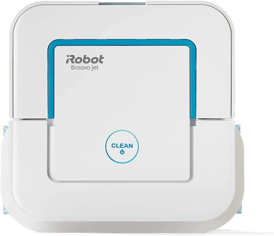 iRobot Braava Jet 240، تی شوی رباتیک با اسپری آب، 3 در 1: تمیز کردن خشک، مرطوب و خیس، بهترین برای حمام و آشپزخانه.