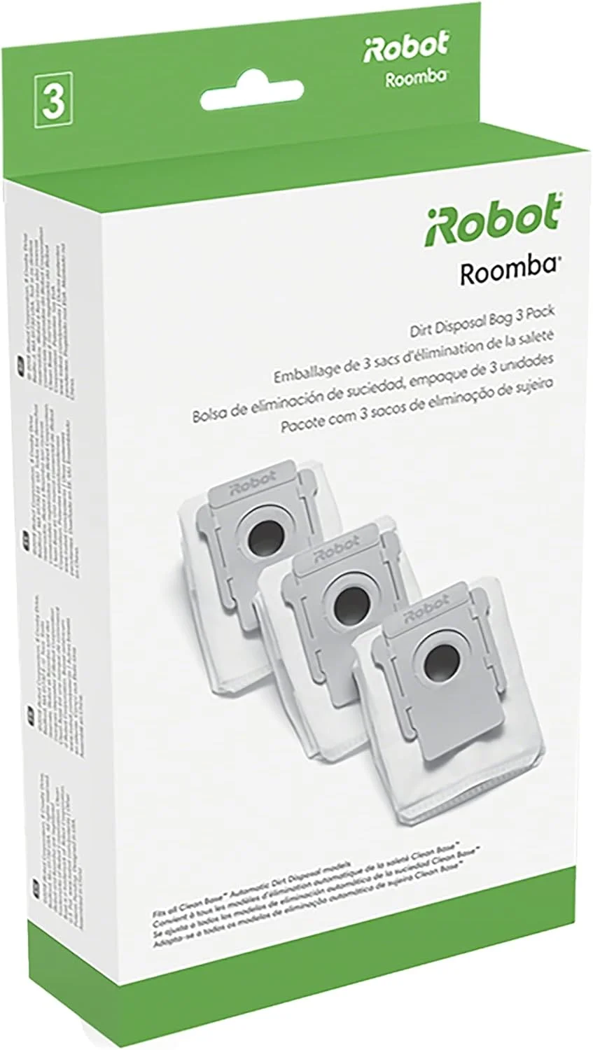 قطعات تعویضی اصلی iRobot Roomba - کیسه های تخلیه خودکار خاک Clean Base، بسته 3 عددی برای حداکثر 6 ماه تمیز کردن بدون دردسر، سازگار با تمام مدل های Clean Base