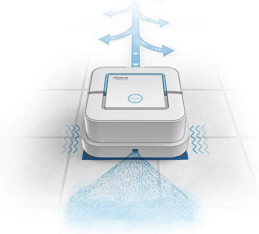 iRobot Braava Jet 240، تی شوی رباتیک با اسپری آب، 3 در 1: تمیز کردن خشک، مرطوب و خیس، بهترین برای حمام و آشپزخانه. iRobot Braava Jet 240، تی شوی رباتیک با اسپری آب، 3 در 1: تمیز کردن خشک، مرطوب و خیس، بهترین برای حمام و آشپزخانه.