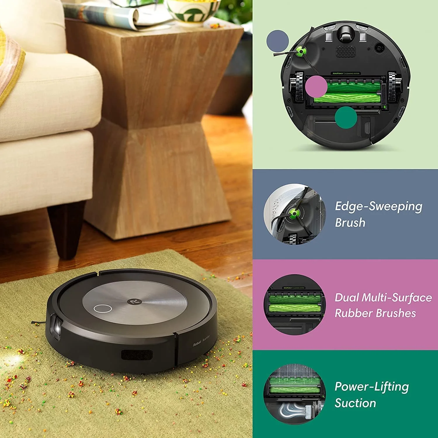 جاروبرقی رباتیک خود تخلیهشونده iRobot Roomba j7+ (7550) - شناسایی و اجتناب از موانع با دوربین داخلی مانند فضولات حیوانات خانگی و سیمها + برس جانبی اورجینال جاروبرقی رباتیک خود تخلیهشونده iRobot Roomba j7+ (7550) - شناسایی و اجتناب از موانع با دوربین داخلی مانند فضولات حیوانات خانگی و سیمها + برس جانبی اورجینال
