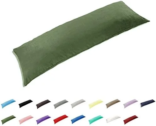 روکش بالش بدنه ای Gyulin، 100% پنبه، 300 نخ، مدل پاکتی، 140 سانتی متر، محافظ بالش، روکش کوسن بدون زیپ، فقط روکش، بدون بالشتک داخلی، 51 در 137 سانتی متر، سبز زیتونی