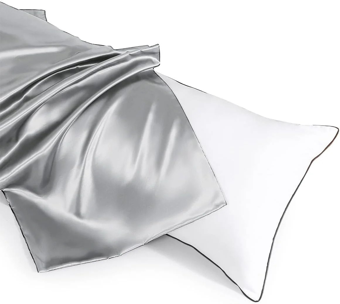 روکش بالش بدنه HANNEA®، 50x137 سانتی متر ابریشم یخی پلی استر خنک کننده، نرم و قابل تنفس، دارای زیپ، روبالشی بلند و بزرگ مناسب برای بالش های کمری تابستانی (خاکستری نقره ای) روکش بالش بدنه HANNEA®، 50x137 سانتی متر ابریشم یخی پلی استر خنک کننده، نرم و قابل تنفس، دارای زیپ، روبالشی بلند و بزرگ مناسب برای بالش های کمری تابستانی (خاکستری نقره ای)