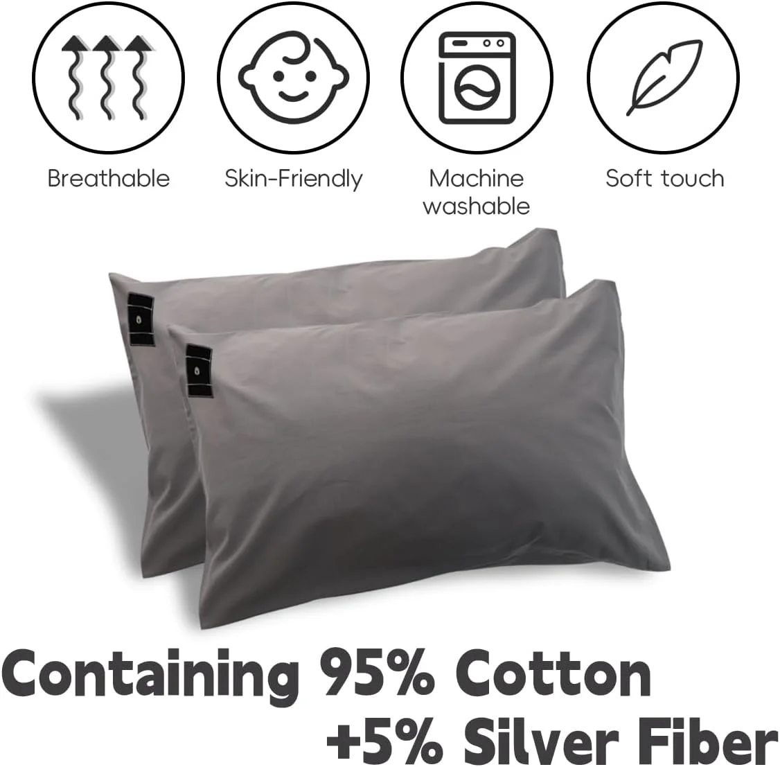 روبالشتی ارتینگ، بسته 2 عددی، 5% الیاف نقره، روبالشتی ارتینگ نخی مناسب سایز کوئین، برای خواب بهتر، کاهش استرس، بهبود انرژی، (50x76 سانتی متر) روبالشتی ارتینگ، بسته 2 عددی، 5% الیاف نقره، روبالشتی ارتینگ نخی مناسب سایز کوئین، برای خواب بهتر، کاهش استرس، بهبود انرژی، (50x76 سانتی متر)