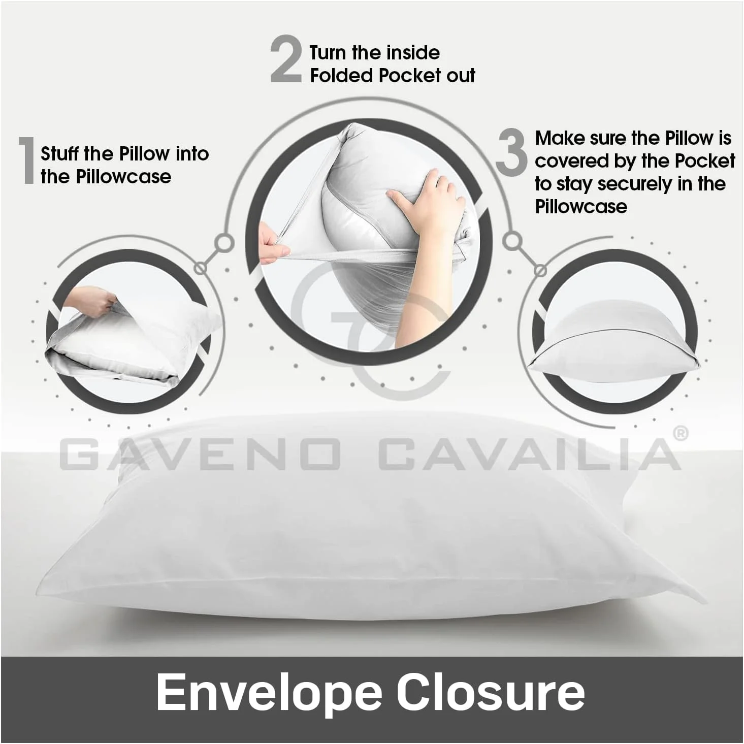 GC GAVENO CAVAILIA روکش بالش زنانه، بسته 2 عددی، روکش بالش استاندارد تنفسی، روکش بالش ساده با بست پاکتی، سفید، 74X48 سانتی متر، 708643 GC GAVENO CAVAILIA روکش بالش زنانه، بسته 2 عددی، روکش بالش استاندارد تنفسی، روکش بالش ساده با بست پاکتی، سفید، 74X48 سانتی متر، 708643