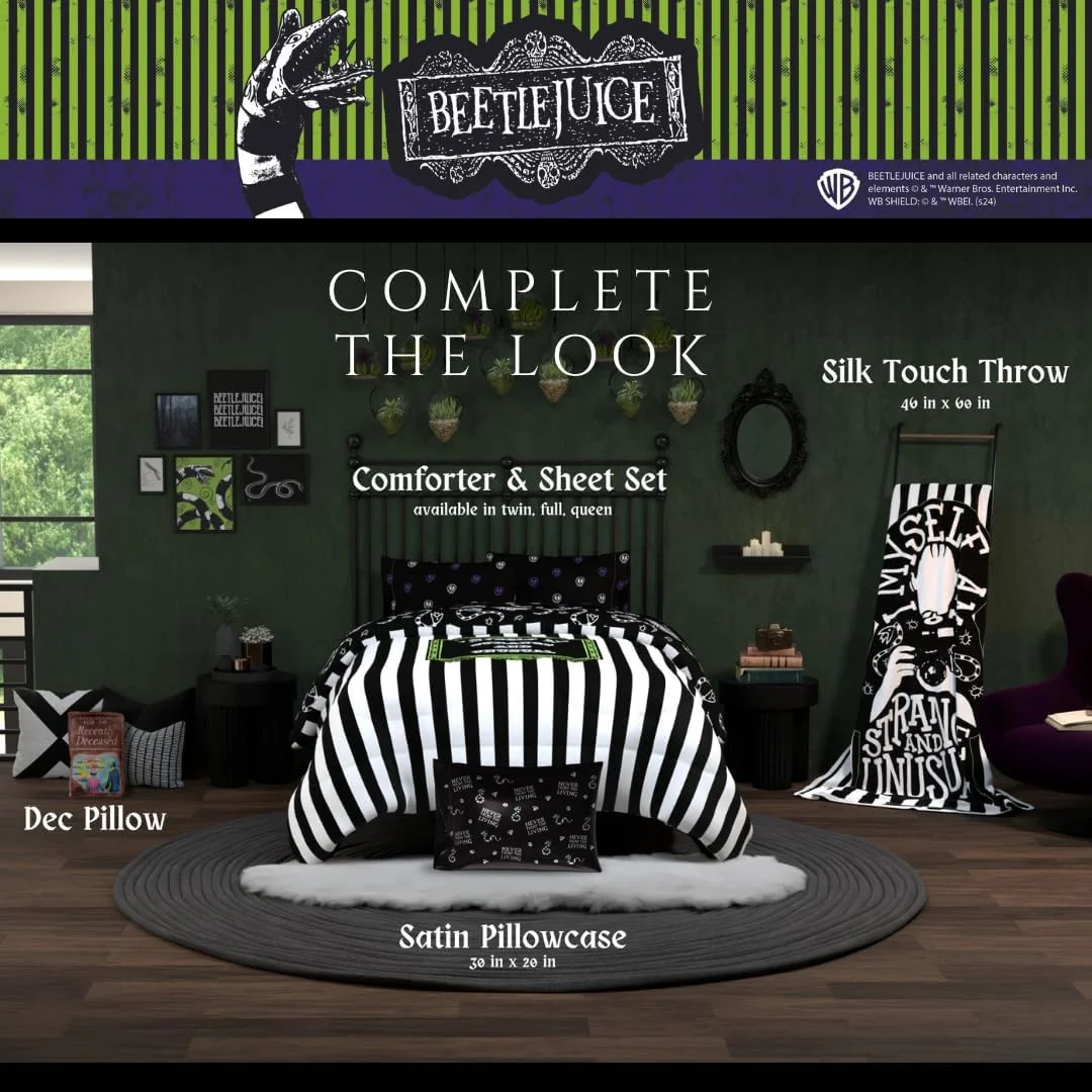 روبالشی ساتن ابریشمی استاندارد طرح فیلم سینمایی بیتلجوس (Beetlejuice) فرانکو کالکتیبلز، مناسب مو و پوست، سایز 50x75 (محصول دارای مجوز رسمی) روبالشی ساتن ابریشمی استاندارد طرح فیلم سینمایی بیتلجوس (Beetlejuice) فرانکو کالکتیبلز، مناسب مو و پوست، سایز 50x75 (محصول دارای مجوز رسمی)