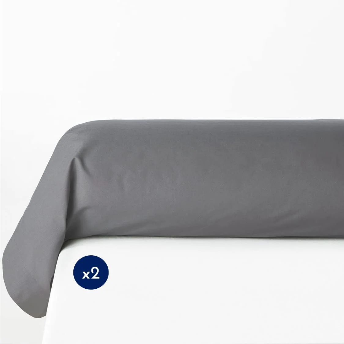 روبالشی استوانه ای Home Linge Passion، پنبه ای، خاکستری، 85 x 185 سانتی متر، 2 عدد