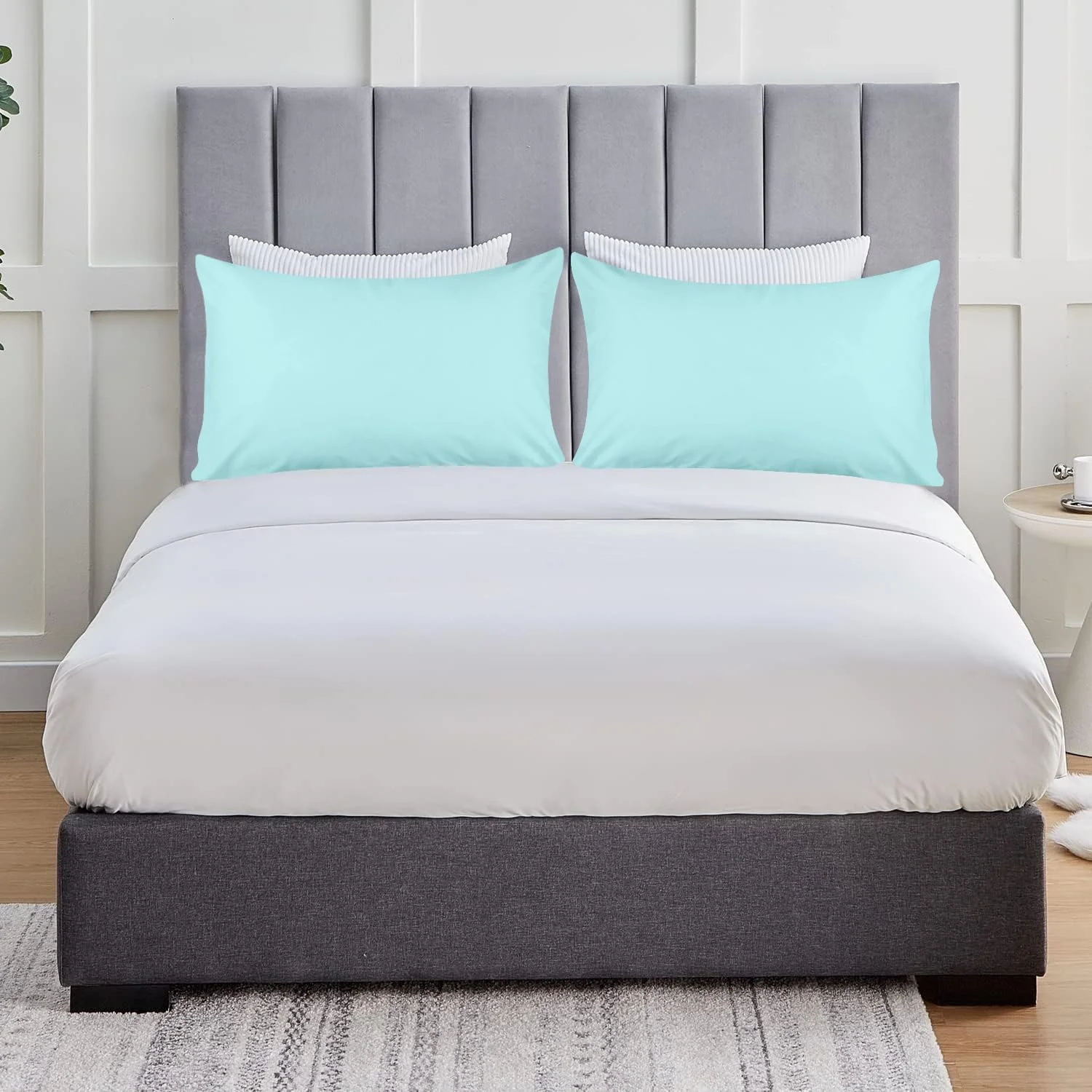 FEATHER & STITCH NEW YORK رو بالشی دو تکه پنبه ای 100%، سایز کوئین، 300TC فوق العاده نرم با بسته شدن پاکتی، مقاوم در برابر چروک، محو شدن و لک - 50x76 سانتی متر (استاندارد/کوئین، آبی) FEATHER & STITCH NEW YORK رو بالشی دو تکه پنبه ای 100%، سایز کوئین، 300TC فوق العاده نرم با بسته شدن پاکتی، مقاوم در برابر چروک، محو شدن و لک - 50x76 سانتی متر (استاندارد/کوئین، آبی)