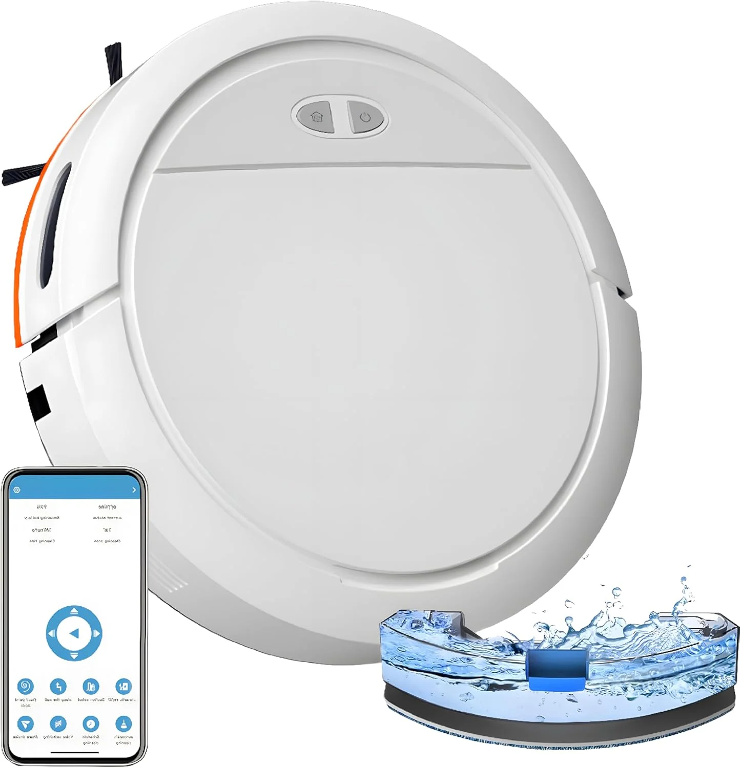 جاروبرقی رباتیک 3 در 1 Yehpoar با قابلیت تی کشی، ربات هوشمند جاروبرقی با کنترل WiFi/App/Bluetooth، مکش قوی 4000Pa، زمان کارکرد 120 دقیقه، شارژ خودکار، مناسب برای کف سخت، موی حیوانات خانگی، فرش