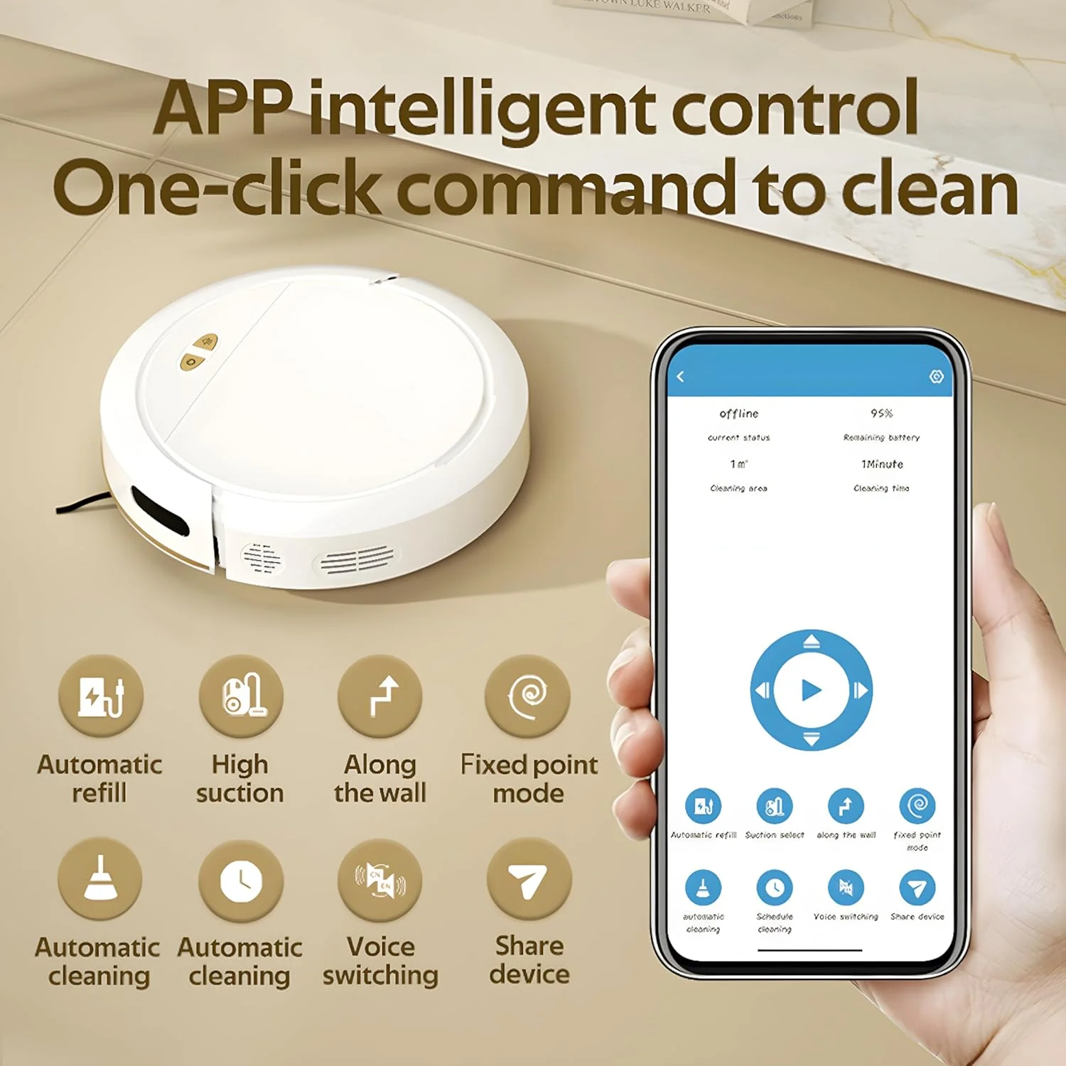جاروبرقی رباتیک 3 در 1 Yehpoar با قابلیت تی کشی، ربات هوشمند جاروبرقی با کنترل WiFi/App/Bluetooth، مکش قوی 4000Pa، زمان کارکرد 120 دقیقه، شارژ خودکار، مناسب برای کف سخت، موی حیوانات خانگی، فرش جاروبرقی رباتیک 3 در 1 Yehpoar با قابلیت تی کشی، ربات هوشمند جاروبرقی با کنترل WiFi/App/Bluetooth، مکش قوی 4000Pa، زمان کارکرد 120 دقیقه، شارژ خودکار، مناسب برای کف سخت، موی حیوانات خانگی، فرش