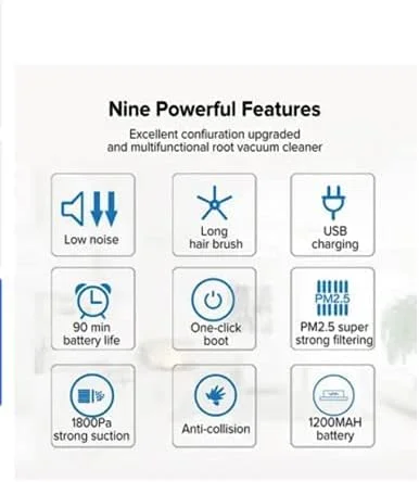 جاروبرقی رباتیک چند منظوره ZZQYYQ با قدرت 1800 پاسکال، 3 در 1، شارژ خودکار، هوشمند، خشک و مرطوب (رنگ: سفید) جاروبرقی رباتیک چند منظوره ZZQYYQ با قدرت 1800 پاسکال، 3 در 1، شارژ خودکار، هوشمند، خشک و مرطوب (رنگ: سفید)