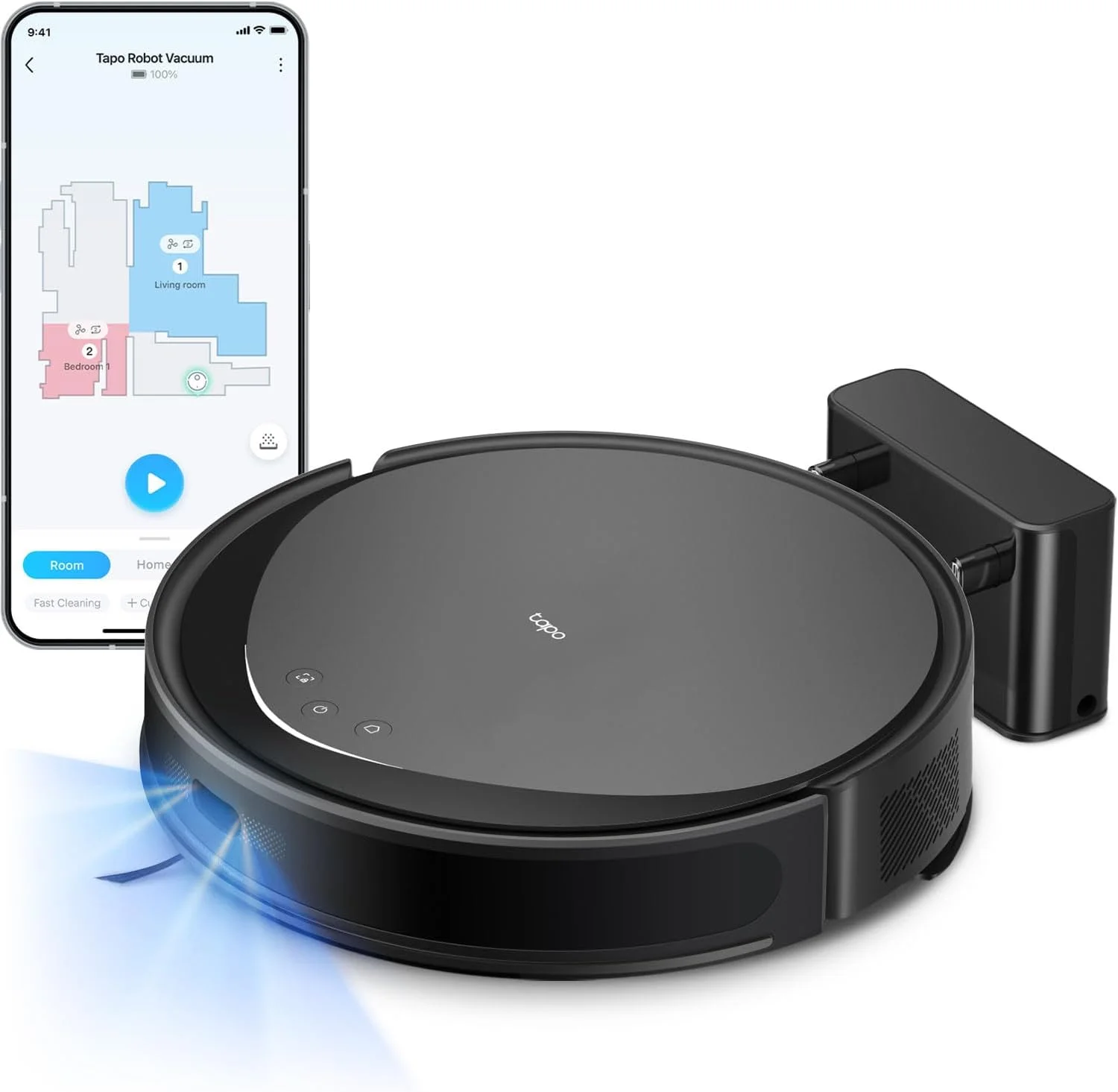 جاروبرقی ربات و تی شوی Tapo RV20 Max با قدرت مکش 5300Pa، مسیریابی MagSlim™ LiDAR، طراحی فوق العاده باریک 83 میلی متری، تمیز کردن قابل تنظیم، شارژ خودکار و کنترل صوتی برای تمیز کردن کارآمد و کامل خانه
