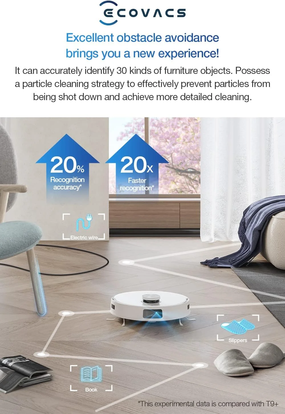 جاروبرقی رباتیک Ecovacs T10 OMNI (تمیز کردن خودکار + تخلیه خودکار)، جاروکشی و تمیز کردن عمیق، قوی ترین مکش 5000Pa، AIVI 3.0 و TrueMapping 2.0، کنترل صوتی OK YIKO