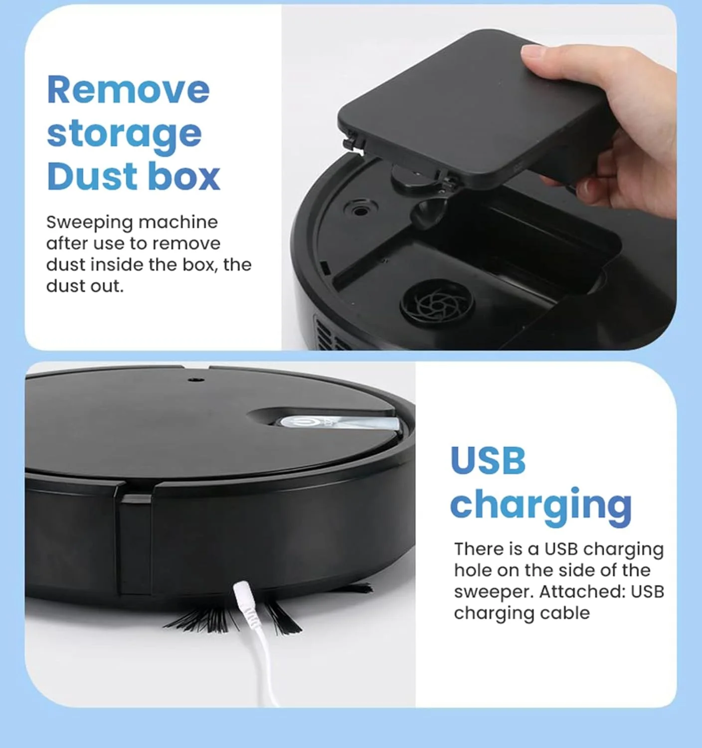 SYOSI Robot Vacuum Cleaner, SYOSI, Multifunction Vacuum Robot 5 in 1 2000Pa Strong Vacuum Cleaner, USB Charging Robotic Vacuum Cleaner for Pet Hair, Hard Floors (Black) SYOSI Robot Vacuum Cleaner, SYOSI, Multifunction Vacuum Robot 5 in 1 2000Pa Strong Vacuum Cleaner, USB Charging Robotic Vacuum Cleaner for Pet Hair, Hard Floors (Black)
