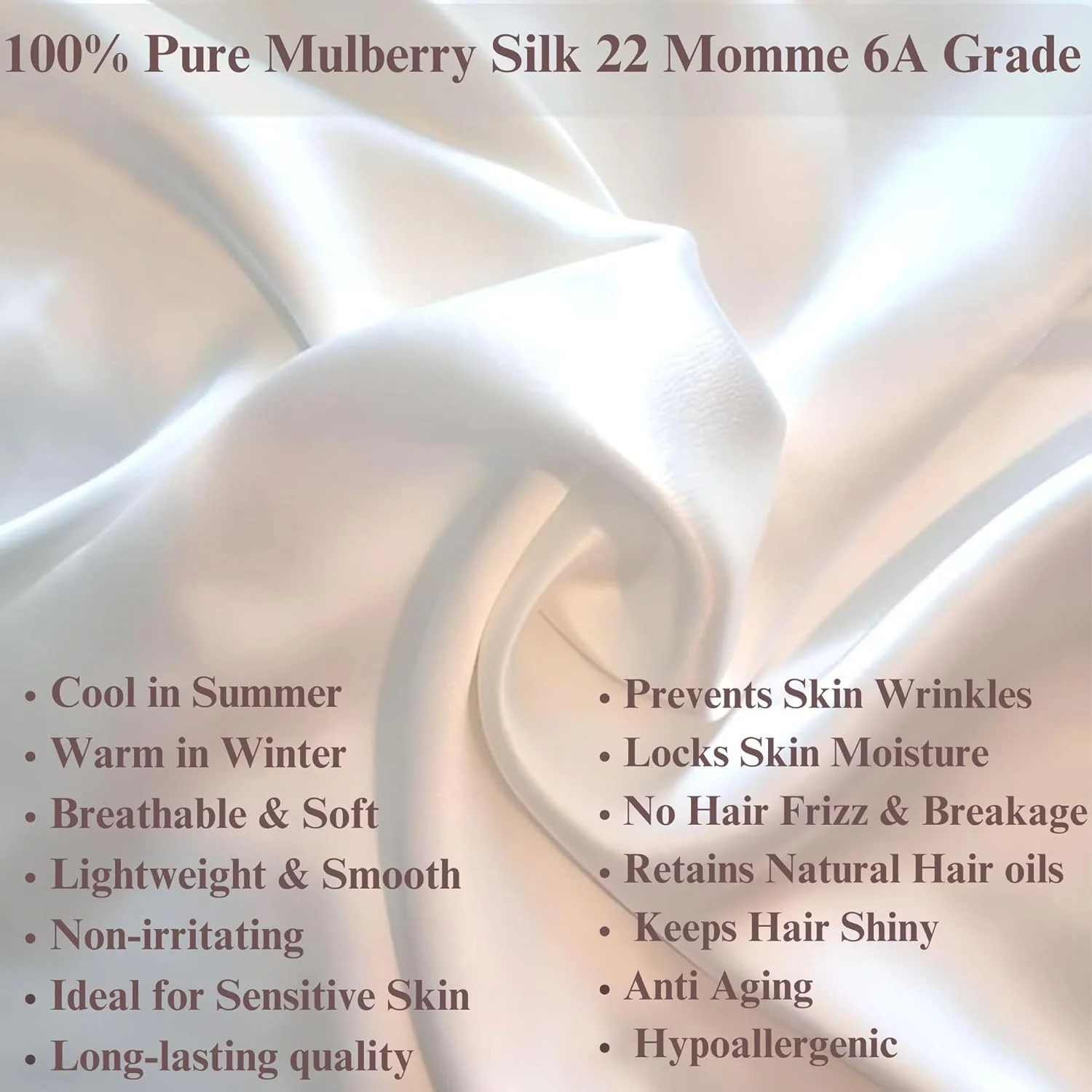 ست روبالشتی ابریشم خالص توت HomeLux، سایز کویین 50x75 سانتی متر، با زیپ مخفی، درجه 6A، 22 Momme، روبالشتی ابریشمی سفید برای مو و پوست، به همراه چشم بند ابریشمی و اسکرانچی، هدیه لوکس زیبایی ست روبالشتی ابریشم خالص توت HomeLux، سایز کویین 50x75 سانتی متر، با زیپ مخفی، درجه 6A، 22 Momme، روبالشتی ابریشمی سفید برای مو و پوست، به همراه چشم بند ابریشمی و اسکرانچی، هدیه لوکس زیبایی