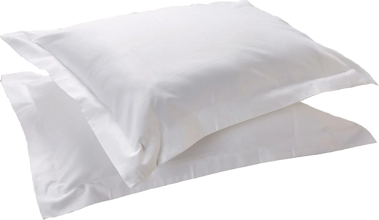 روبالشی آکسفورد هتلی Linen Klub، ست 2 عددی - 350TC ساتن پنبه 100% الیاف بلند، سایز: 50 x 75 + 5 سانتی متر، سفید ساده - دارای درخشش ظریف، پارچه لوکس و تنفس پذیر