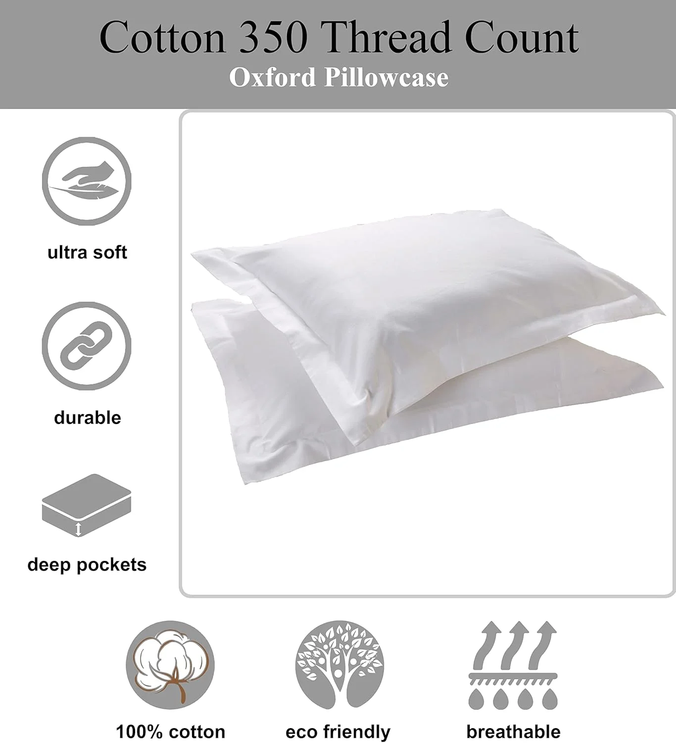 ست دو عددی روبالشتی کینگ آکسفورد هتلی Linen Klub - بافت ساتن 350 نخ از 100% پنبه استیپل بلند، سایز: 50 × 90 + 5 سانتی متر، سفید ساده - دارای درخشش ظریف، پارچه لوکس و تنفس پذیر ست دو عددی روبالشتی کینگ آکسفورد هتلی Linen Klub - بافت ساتن 350 نخ از 100% پنبه استیپل بلند، سایز: 50 × 90 + 5 سانتی متر، سفید ساده - دارای درخشش ظریف، پارچه لوکس و تنفس پذیر