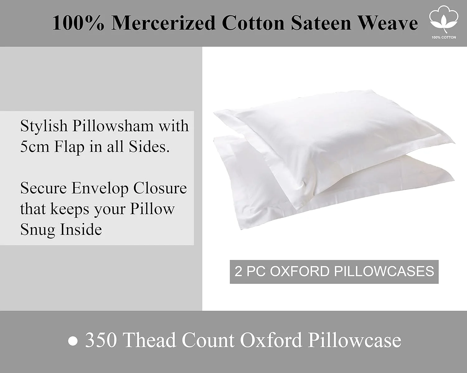 ست دو عددی روبالشتی کینگ آکسفورد هتلی Linen Klub - بافت ساتن 350 نخ از 100% پنبه استیپل بلند، سایز: 50 × 90 + 5 سانتی متر، سفید ساده - دارای درخشش ظریف، پارچه لوکس و تنفس پذیر ست دو عددی روبالشتی کینگ آکسفورد هتلی Linen Klub - بافت ساتن 350 نخ از 100% پنبه استیپل بلند، سایز: 50 × 90 + 5 سانتی متر، سفید ساده - دارای درخشش ظریف، پارچه لوکس و تنفس پذیر