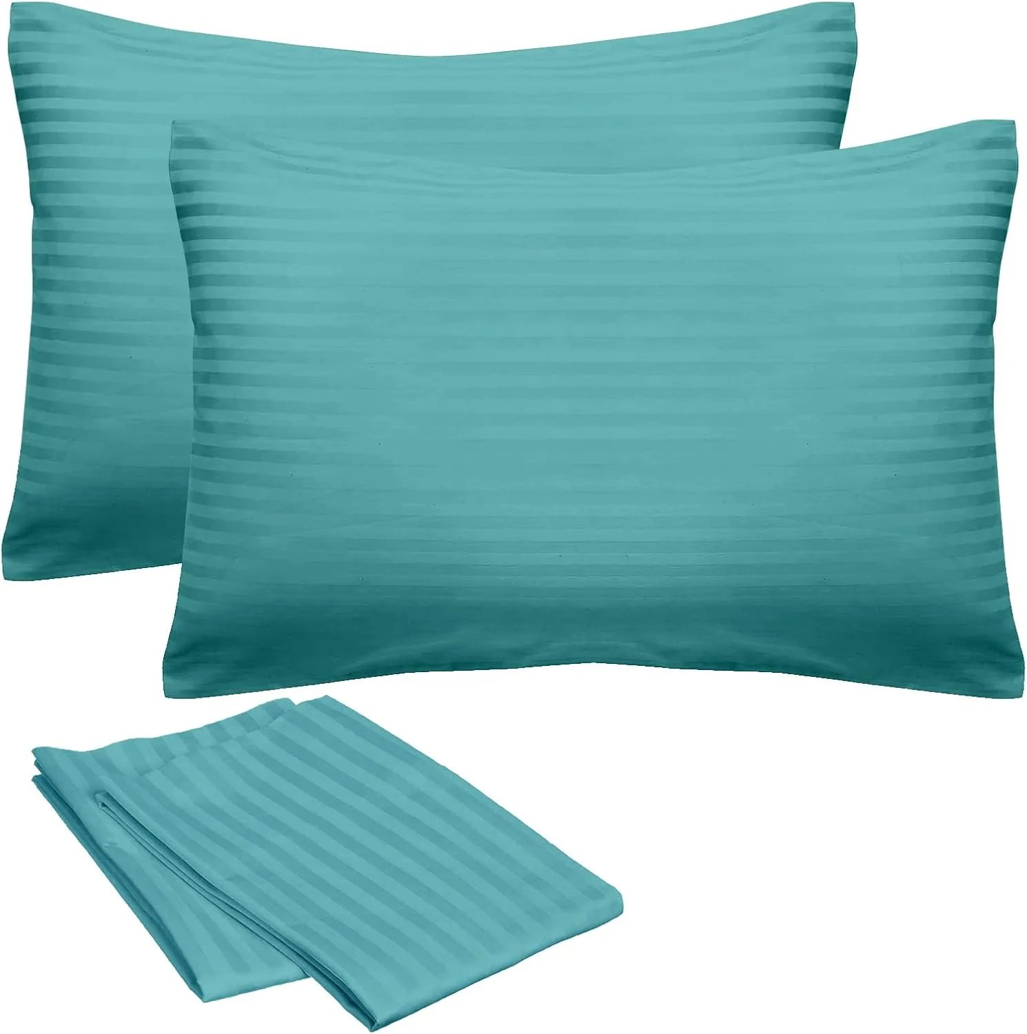 هتل لینن کلاب ست دو عددی بالش پر شده با الیاف آکوا به همراه دو عدد روبالشتی سایز 50x75cm مناسب تخت و مبل، بالش برای خواب