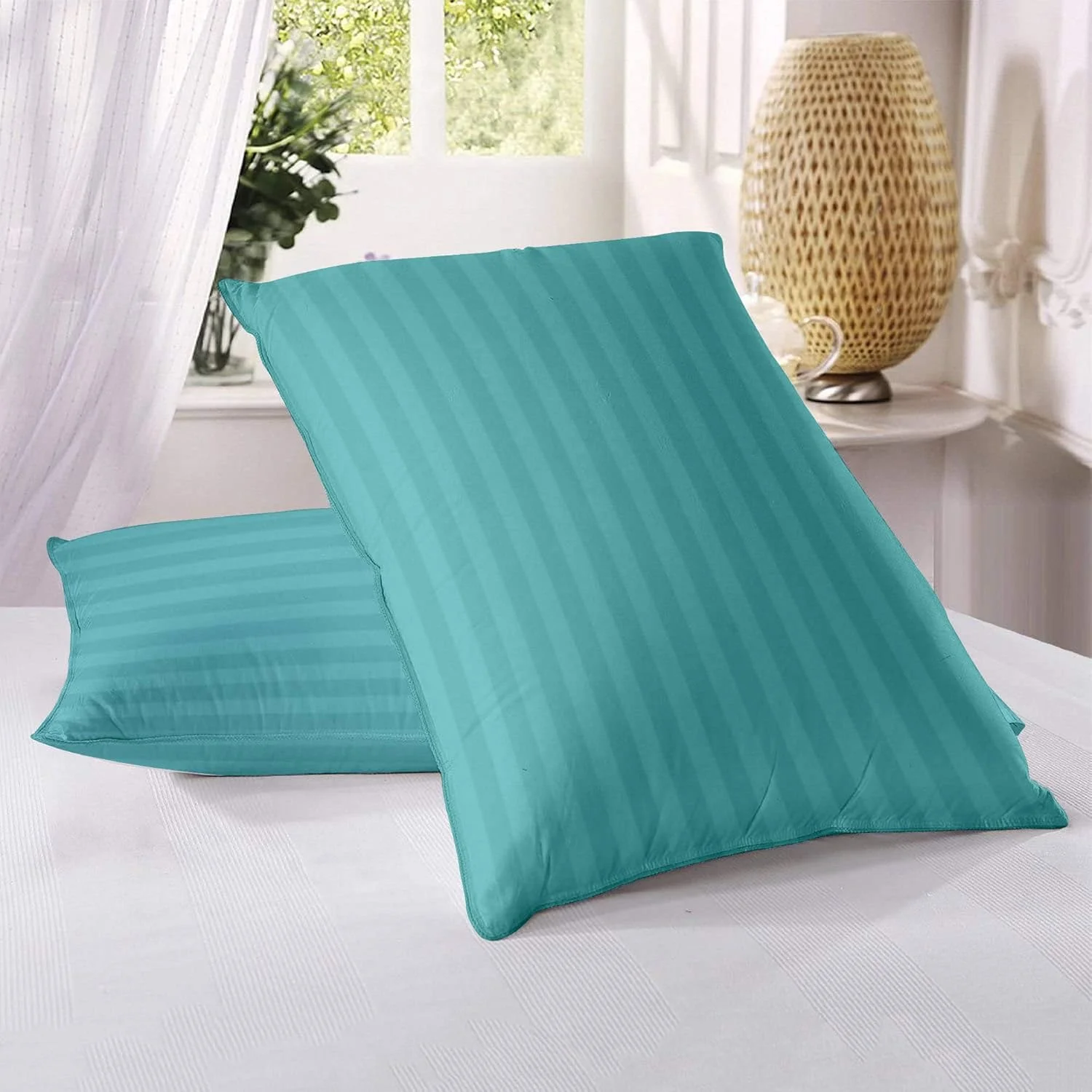 هتل لینن کلاب ست دو عددی بالش پر شده با الیاف آکوا به همراه دو عدد روبالشتی سایز 50x75cm مناسب تخت و مبل، بالش برای خواب هتل لینن کلاب ست دو عددی بالش پر شده با الیاف آکوا به همراه دو عدد روبالشتی سایز 50x75cm مناسب تخت و مبل، بالش برای خواب