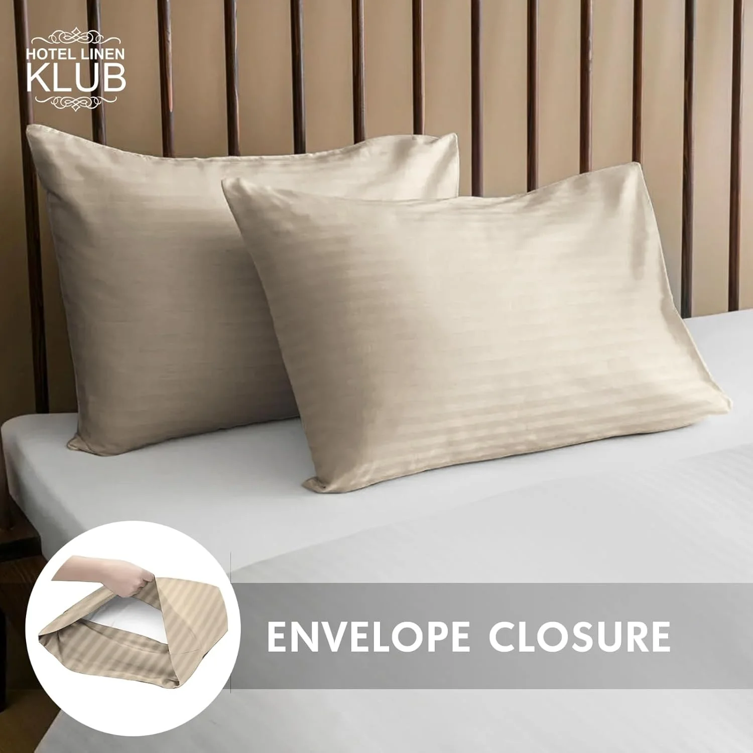 ست دو عددی روبالشتی هتلی Linen Klub Standard، 100% پنبه ساتن 250 نخ با راه راه 1 سانتی متری، سایز: 50X75 سانتی متر، رنگ: سنگی ست دو عددی روبالشتی هتلی Linen Klub Standard، 100% پنبه ساتن 250 نخ با راه راه 1 سانتی متری، سایز: 50X75 سانتی متر، رنگ: سنگی