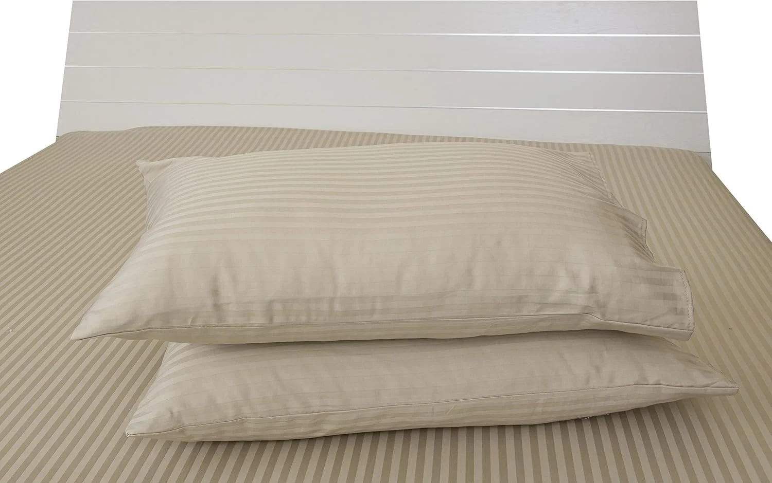 ست دو عددی روبالشتی هتلی Linen Klub Standard، 100% پنبه ساتن 250 نخ با راه راه 1 سانتی متری، سایز: 50X75 سانتی متر، رنگ: سنگی ست دو عددی روبالشتی هتلی Linen Klub Standard، 100% پنبه ساتن 250 نخ با راه راه 1 سانتی متری، سایز: 50X75 سانتی متر، رنگ: سنگی