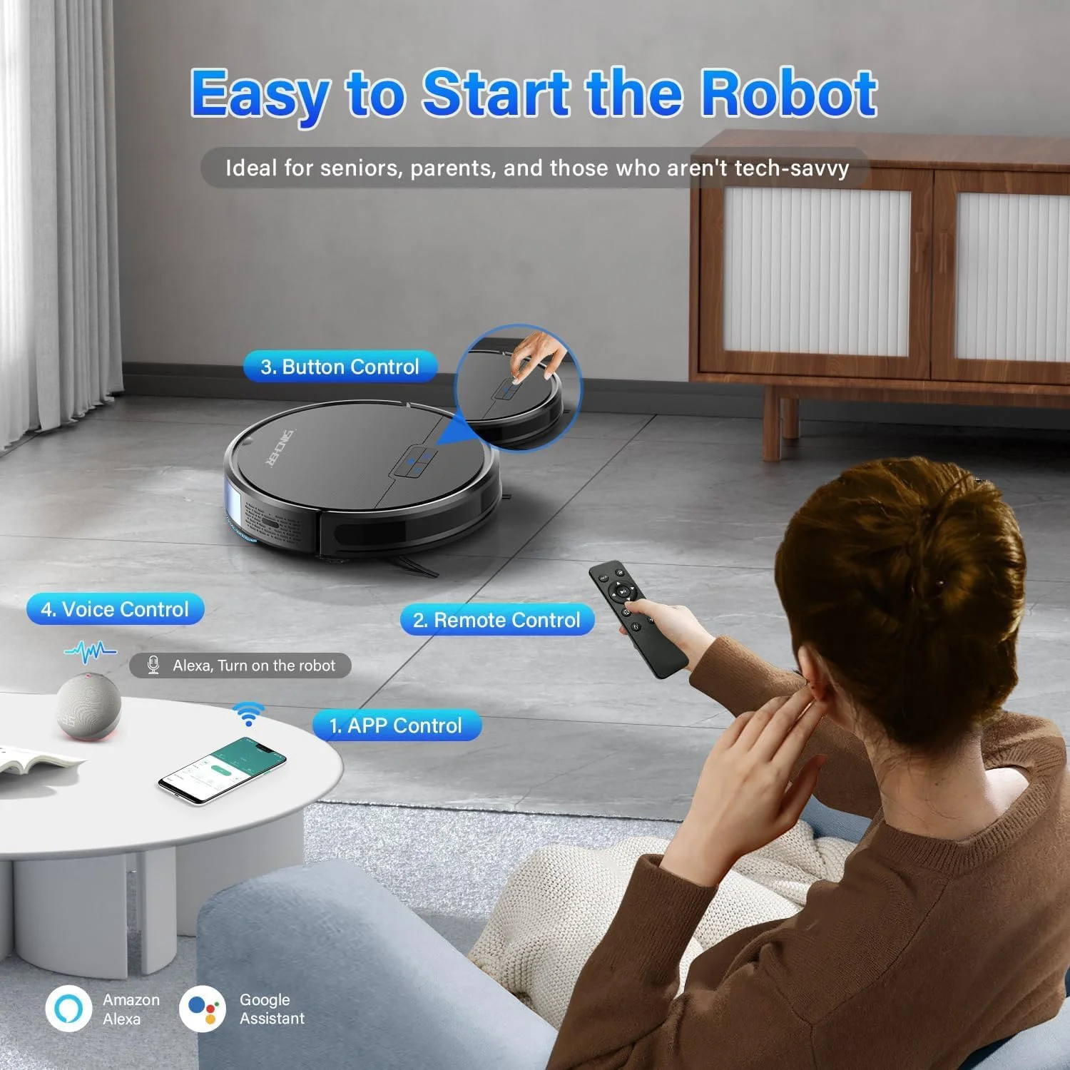 جاروبرقی رباتیک سینچر با قابلیت تی کشی، مکش قوی 6300Pa، زمان کارکرد 120 دقیقه و شارژ خودکار، وای فای، 2 در 1، ایده آل برای موی حیوانات خانگی و فرش جاروبرقی رباتیک سینچر با قابلیت تی کشی، مکش قوی 6300Pa، زمان کارکرد 120 دقیقه و شارژ خودکار، وای فای، 2 در 1، ایده آل برای موی حیوانات خانگی و فرش