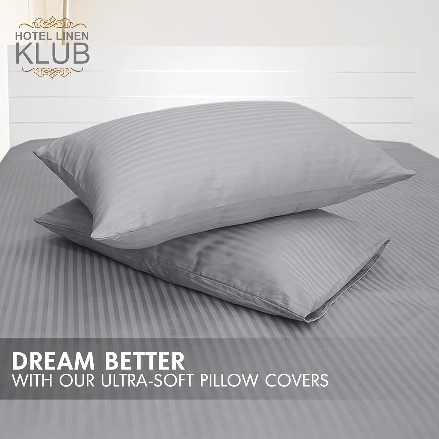 ست دو عددی روبالشتی استاندارد Hotel Linen Klub - ساتن 250TC پنبه 100% با طرح راه راه ظریف 1 سانتی متری، سایز: 50 × 75 سانتی متر، نقره ای براق برای لمسی از ظرافت در اتاق خواب شما ست دو عددی روبالشتی استاندارد Hotel Linen Klub - ساتن 250TC پنبه 100% با طرح راه راه ظریف 1 سانتی متری، سایز: 50 × 75 سانتی متر، نقره ای براق برای لمسی از ظرافت در اتاق خواب شما
