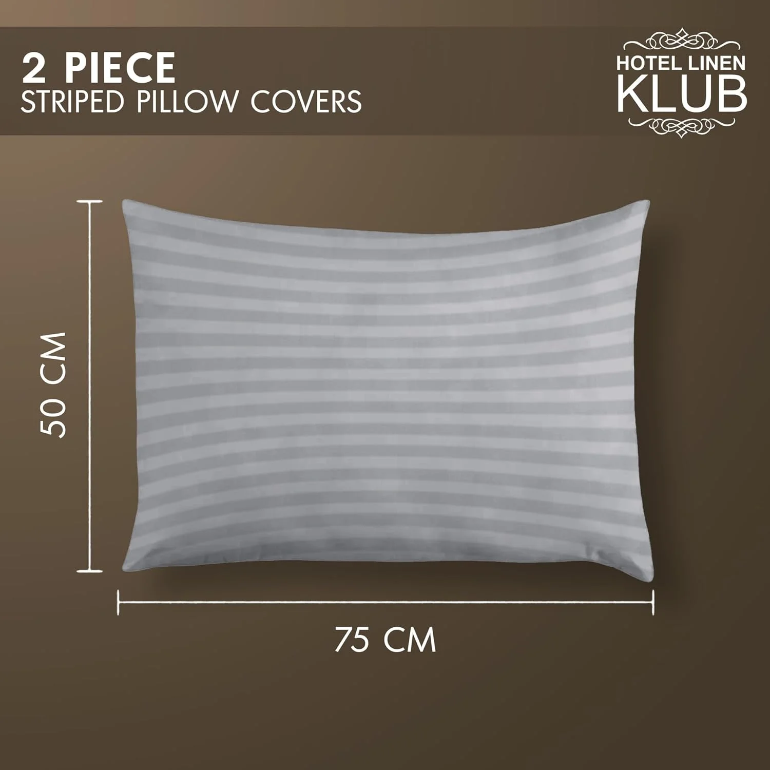 ست دو عددی روبالشتی استاندارد Hotel Linen Klub - ساتن 250TC پنبه 100% با طرح راه راه ظریف 1 سانتی متری، سایز: 50 × 75 سانتی متر، نقره ای براق برای لمسی از ظرافت در اتاق خواب شما ست دو عددی روبالشتی استاندارد Hotel Linen Klub - ساتن 250TC پنبه 100% با طرح راه راه ظریف 1 سانتی متری، سایز: 50 × 75 سانتی متر، نقره ای براق برای لمسی از ظرافت در اتاق خواب شما