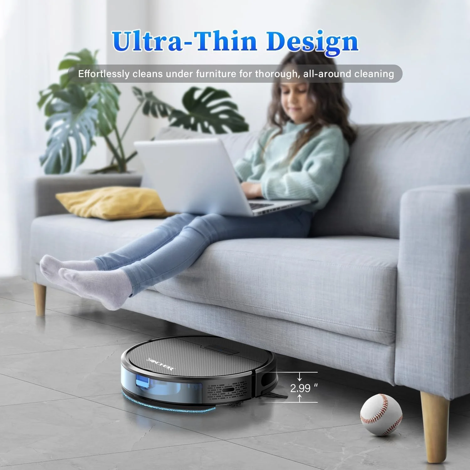 جاروبرقی رباتیک سینچر با قابلیت تی کشی، مکش قوی 6300Pa، زمان کارکرد 120 دقیقه و شارژ خودکار، وای فای، 2 در 1، ایده آل برای موی حیوانات خانگی و فرش جاروبرقی رباتیک سینچر با قابلیت تی کشی، مکش قوی 6300Pa، زمان کارکرد 120 دقیقه و شارژ خودکار، وای فای، 2 در 1، ایده آل برای موی حیوانات خانگی و فرش