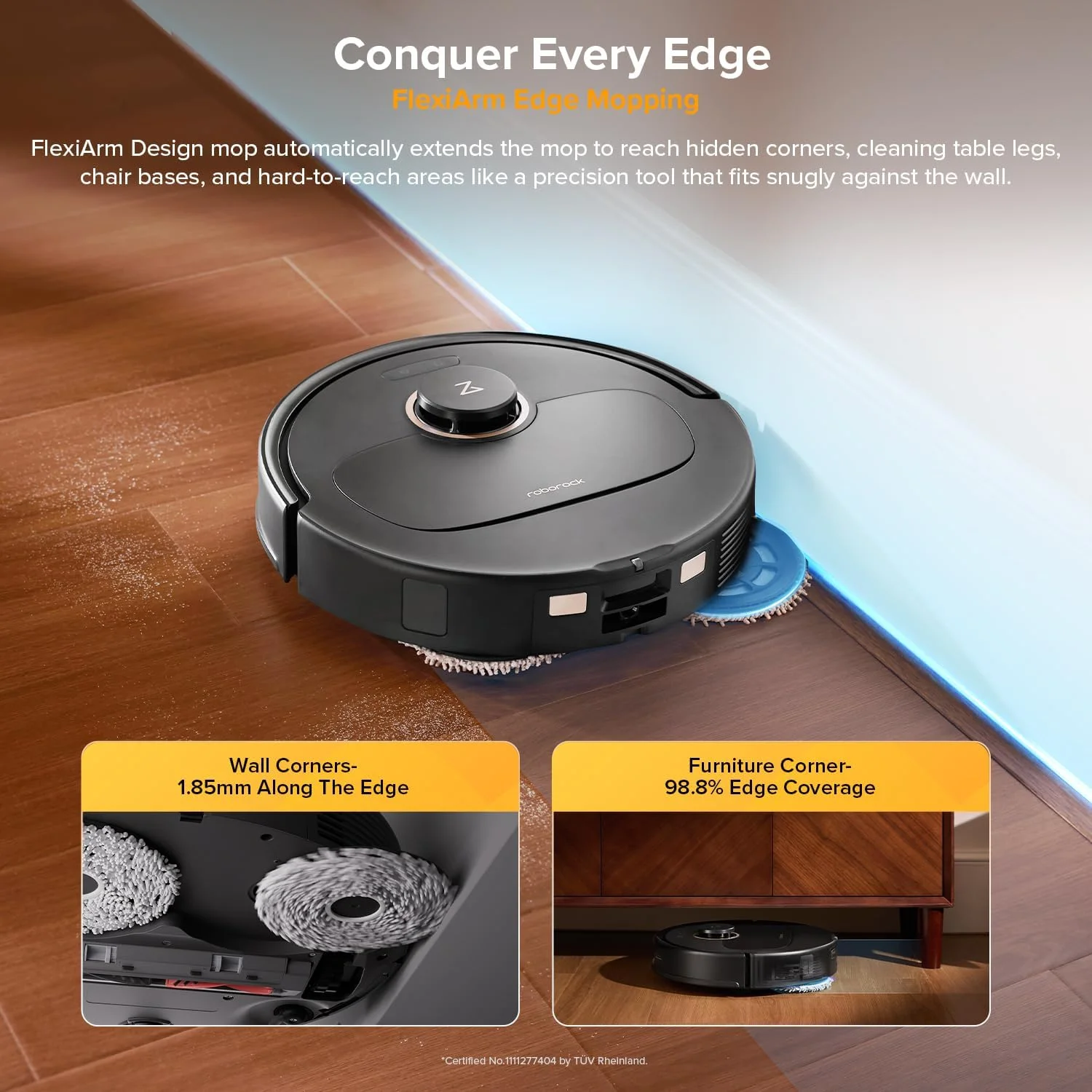 جاروبرقی رباتیک و تی شوی Roborock Qrevo 5AE (ارتقا یافته از S7 Max Ultra)، مکش 12000Pa، تی کشی لبه FlexiArm، برس های ضد گره دوتایی، بلند کردن تی 10 میلی متری و شستشو و خشک کردن خودکار، تخلیه و پر کردن خودکار جاروبرقی رباتیک و تی شوی Roborock Qrevo 5AE (ارتقا یافته از S7 Max Ultra)، مکش 12000Pa، تی کشی لبه FlexiArm، برس های ضد گره دوتایی، بلند کردن تی 10 میلی متری و شستشو و خشک کردن خودکار، تخلیه و پر کردن خودکار