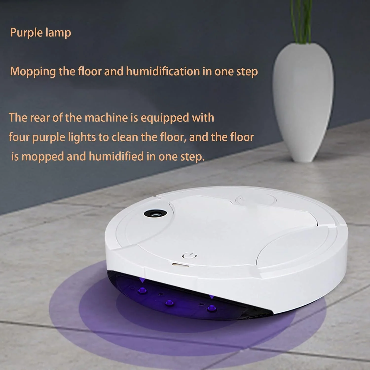 3-in-1 Robot Vacuum Cleaner - Smart Mopping & Vacuuming with Precise Water Spray, UV Sterilization for Pet Hair/Marble/Ceramic Floors (White, Energy Class A, App-Controlled) 3-in-1 Robot Vacuum Cleaner - Smart Mopping & Vacuuming with Precise Water Spray, UV Sterilization for Pet Hair/Marble/Ceramic Floors (White, Energy Class A, App-Controlled)