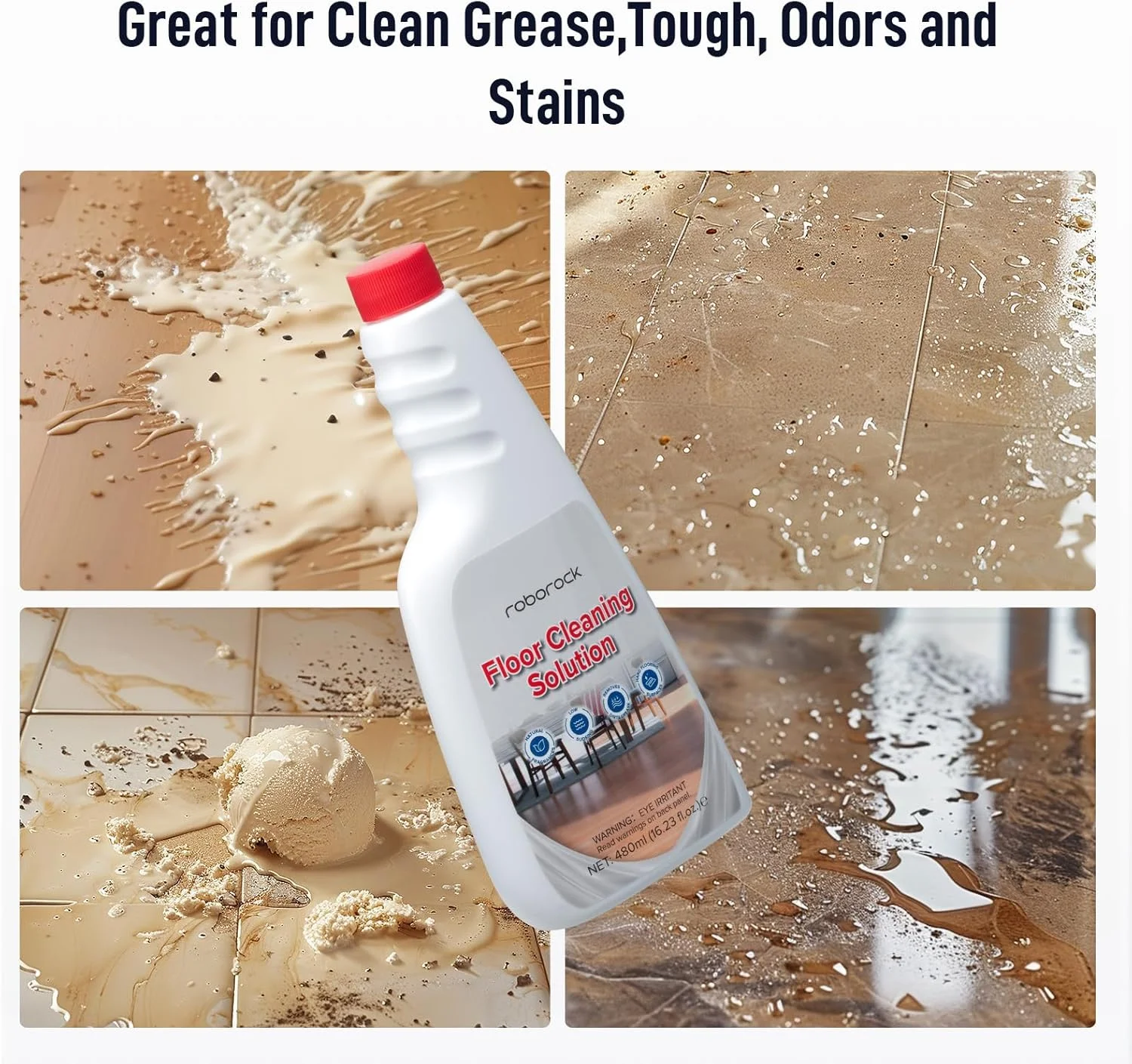roborock Official Floor Cleaning Solution, Floor Cleaner for Hardwood Tile Hardfloor, Compatible Robot Vacuums with Mopping and Wet Dry Vacuum, 16.2 FL OZ, Dilution Ratio 1:200 roborock Official Floor Cleaning Solution, Floor Cleaner for Hardwood Tile Hardfloor, Compatible Robot Vacuums with Mopping and Wet Dry Vacuum, 16.2 FL OZ, Dilution Ratio 1:200