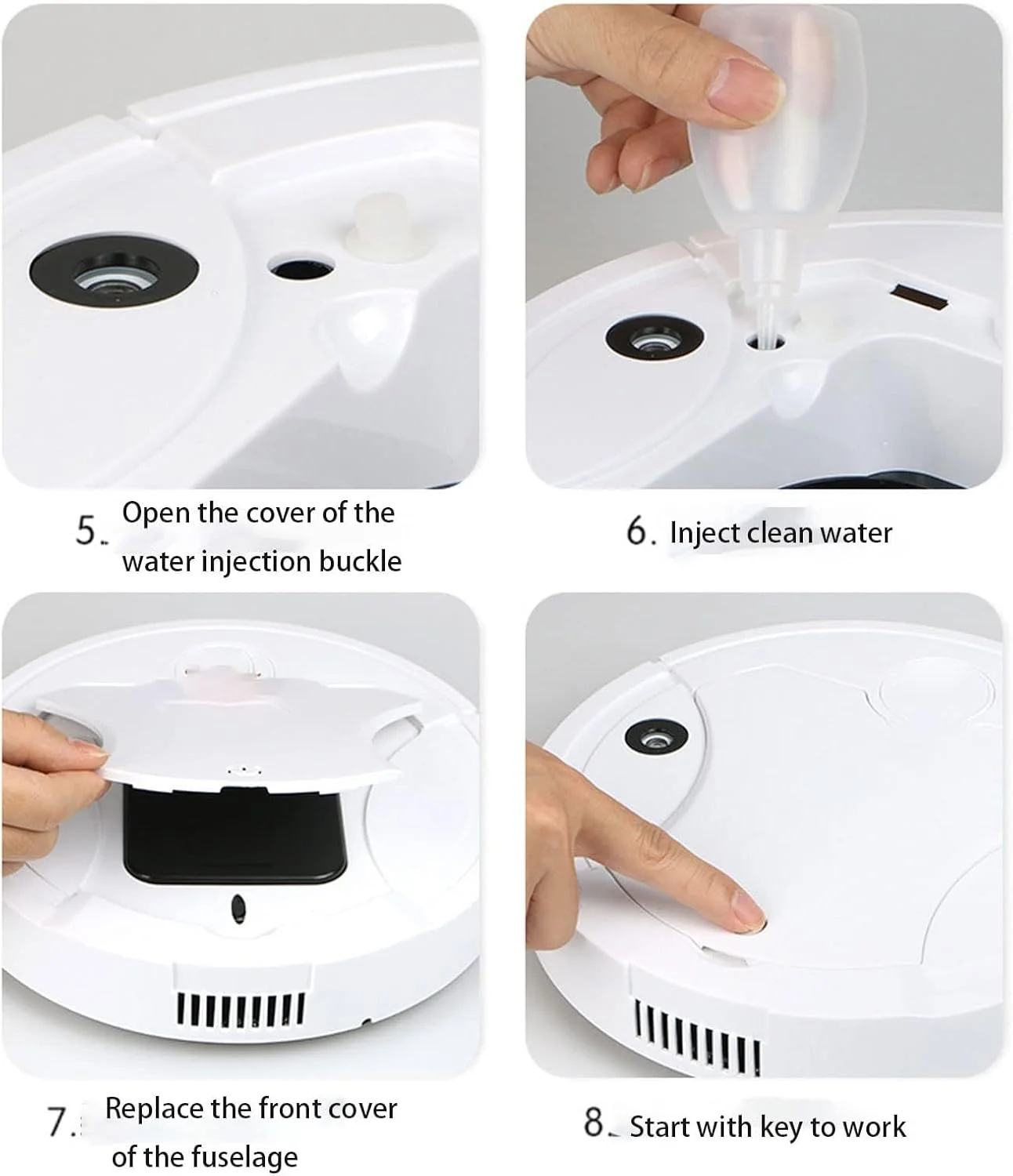 3-in-1 Robot Vacuum Cleaner - Smart Mopping & Vacuuming with Precise Water Spray, UV Sterilization for Pet Hair/Marble/Ceramic Floors (White, Energy Class A, App-Controlled) 3-in-1 Robot Vacuum Cleaner - Smart Mopping & Vacuuming with Precise Water Spray, UV Sterilization for Pet Hair/Marble/Ceramic Floors (White, Energy Class A, App-Controlled)