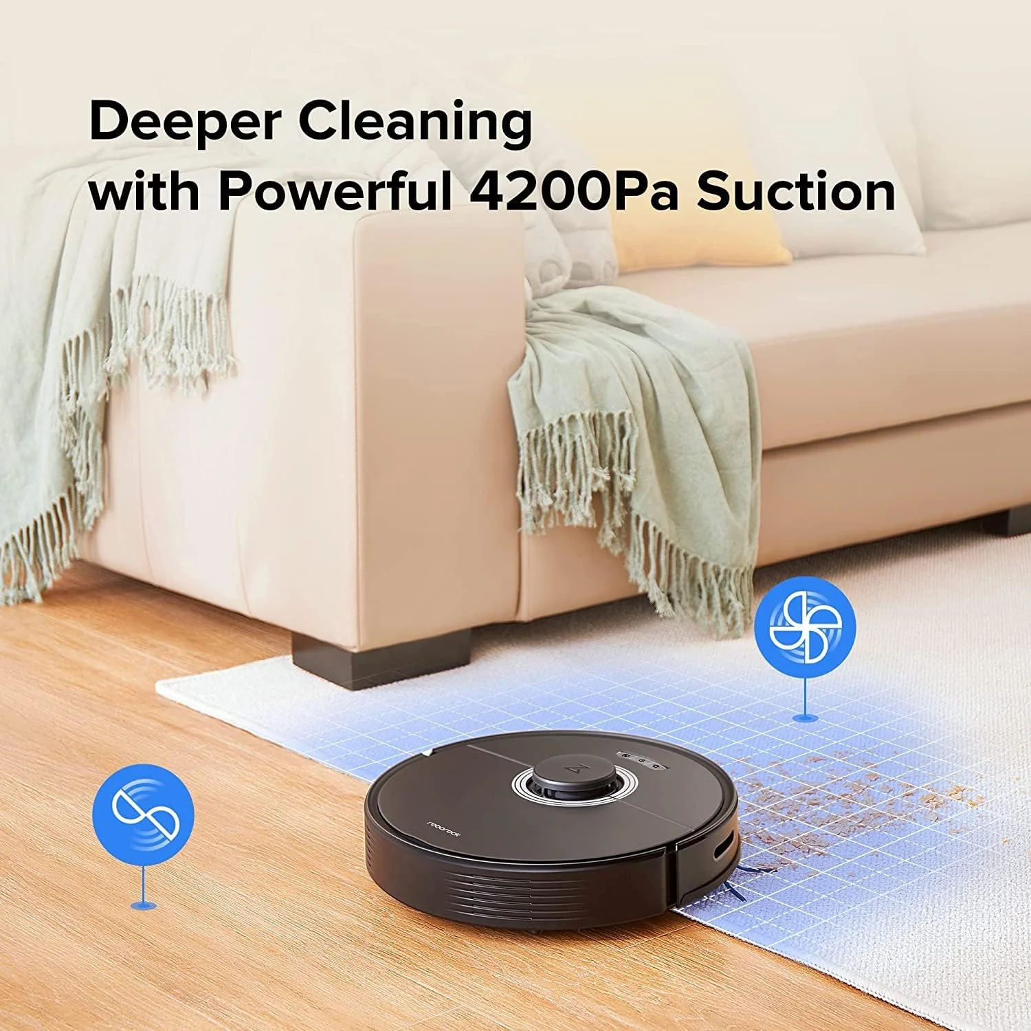 جاروبرقی رباتیک Roborock Q7 Max+، تمیز کردن بدون دخالت دست تا 7 هفته، جاروبرقی رباتیک با قابلیت تی کشی کنترل شده توسط برنامه، مکش 4200Pa، مناطق بدون تی و بدون رفتن، 180 دقیقه زمان کارکرد، سازگار با الکسا (مشکی) جاروبرقی رباتیک Roborock Q7 Max+، تمیز کردن بدون دخالت دست تا 7 هفته، جاروبرقی رباتیک با قابلیت تی کشی کنترل شده توسط برنامه، مکش 4200Pa، مناطق بدون تی و بدون رفتن، 180 دقیقه زمان کارکرد، سازگار با الکسا (مشکی)