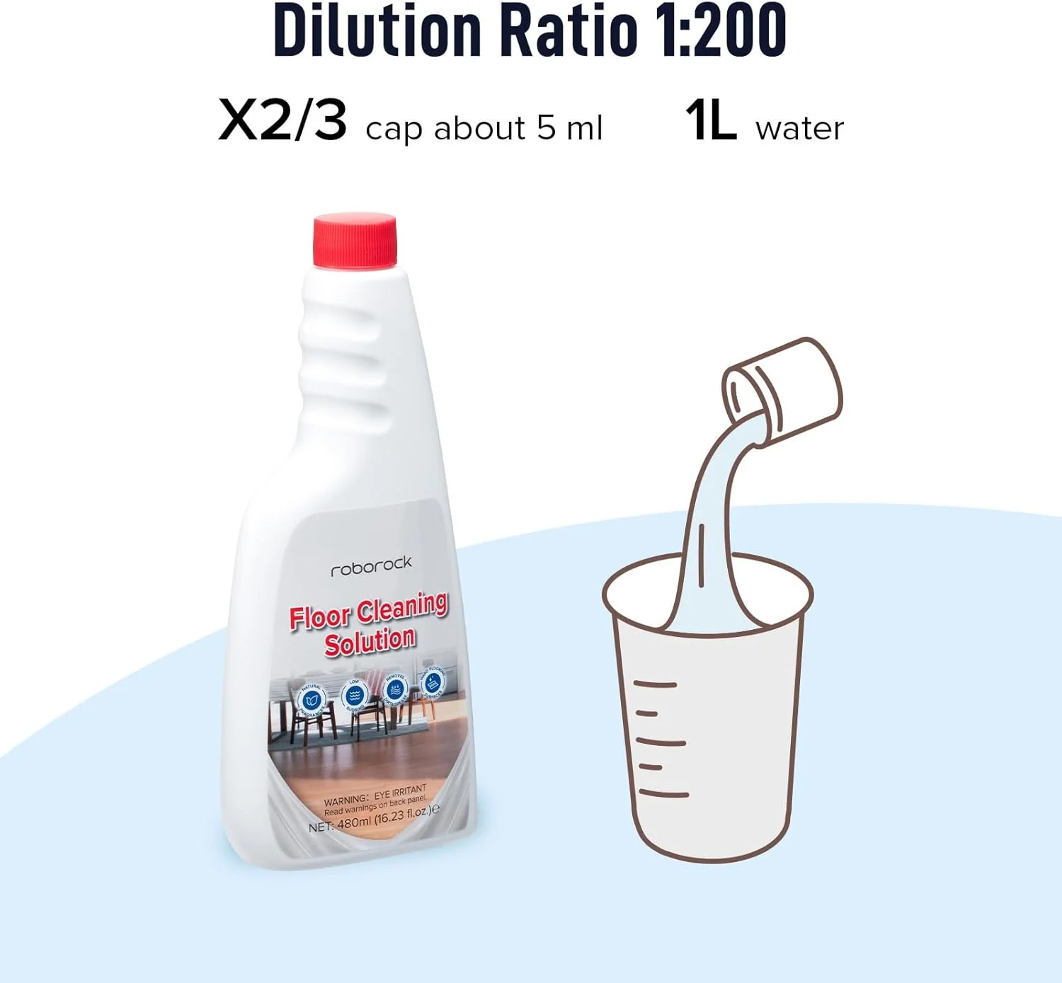 roborock Official Floor Cleaning Solution, Floor Cleaner for Hardwood Tile Hardfloor, Compatible Robot Vacuums with Mopping and Wet Dry Vacuum, 16.2 FL OZ, Dilution Ratio 1:200 roborock Official Floor Cleaning Solution, Floor Cleaner for Hardwood Tile Hardfloor, Compatible Robot Vacuums with Mopping and Wet Dry Vacuum, 16.2 FL OZ, Dilution Ratio 1:200
