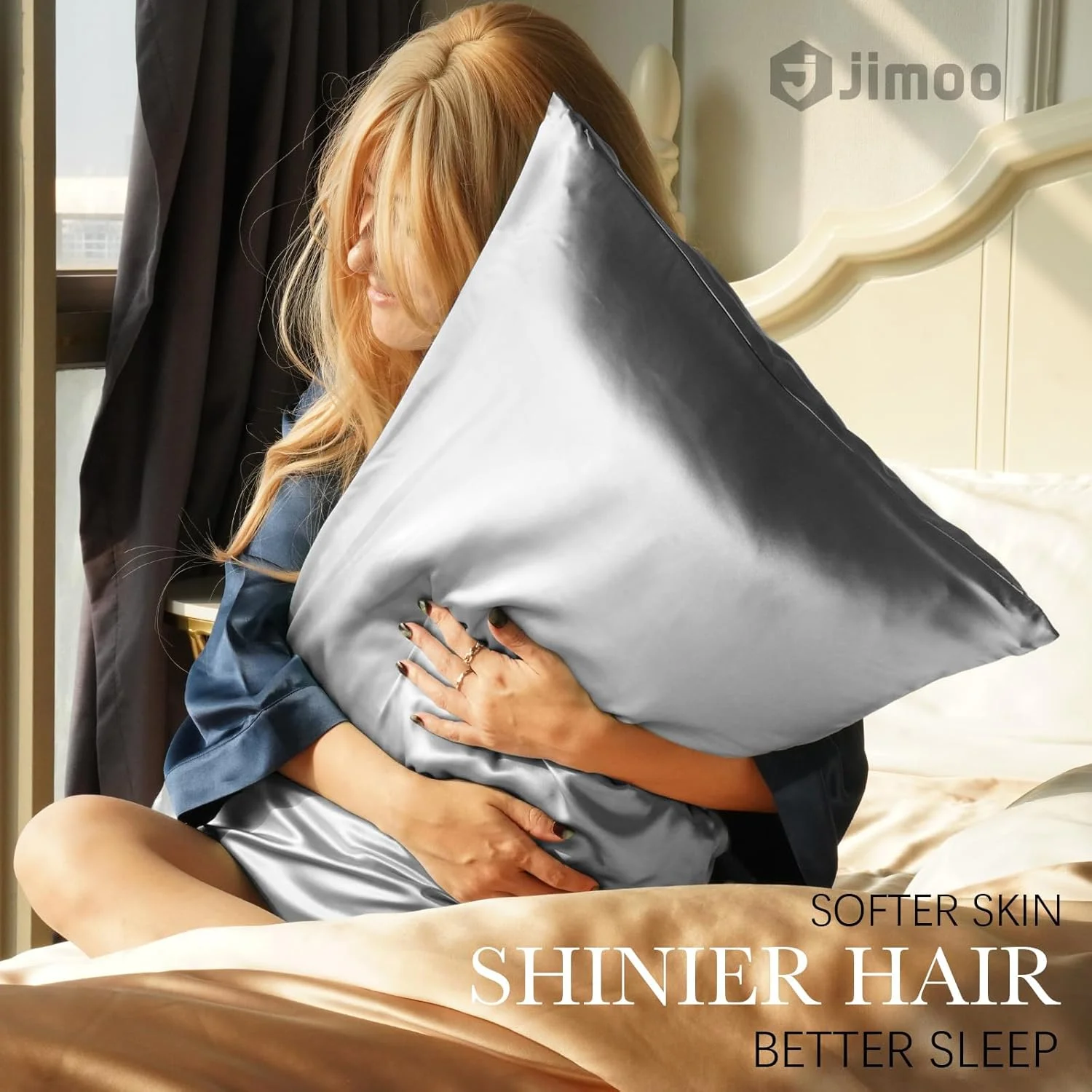 روبالشی ابریشم طبیعی J JIMOO، برای مو و پوست، با زیپ مخفی، 22 Momme، 600 نخ، 100% ابریشم توت (استاندارد 50x66 سانتی متر، خاکستری نقره ای، 1 عدد) روبالشی ابریشم طبیعی J JIMOO، برای مو و پوست، با زیپ مخفی، 22 Momme، 600 نخ، 100% ابریشم توت (استاندارد 50x66 سانتی متر، خاکستری نقره ای، 1 عدد)