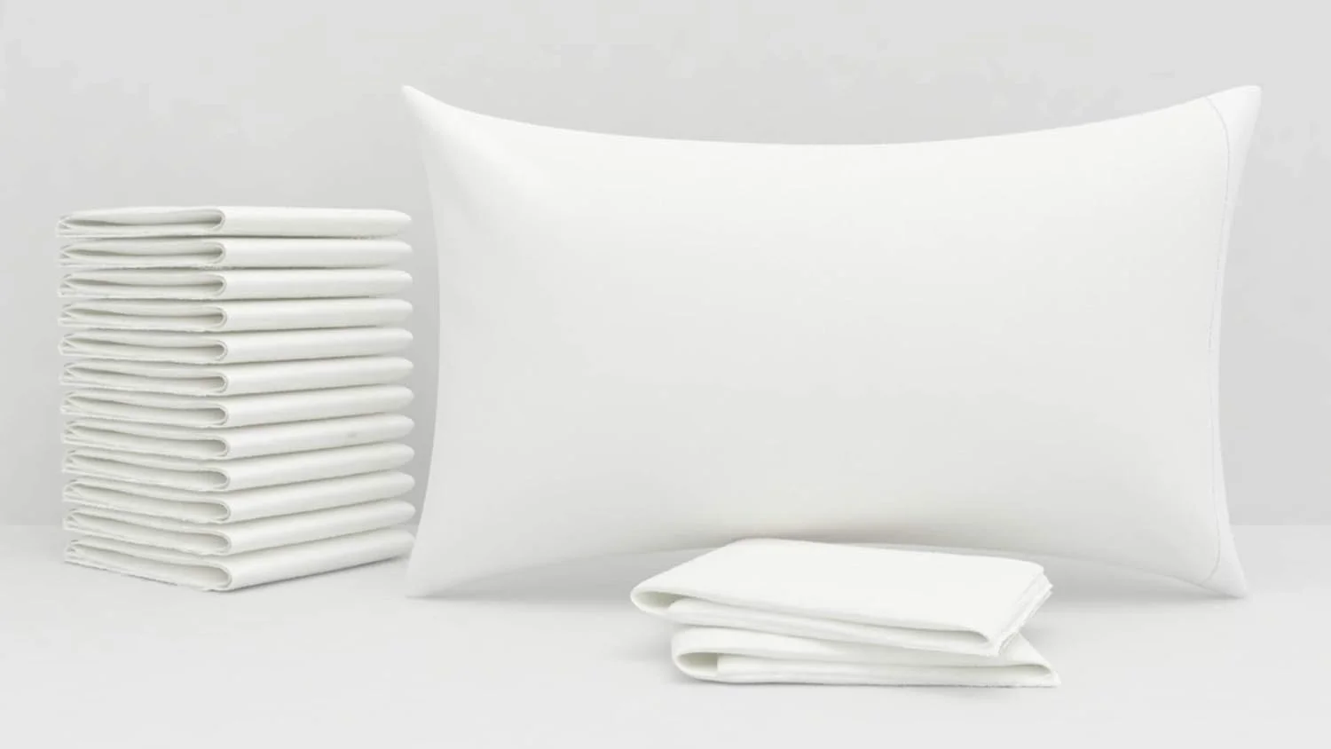 KASTWAVE 20 Pieces Disposable Pillow Cases, 32 x 20 Inches White Pillowfor Hotels Single Use Pillowcase, Disposable Home Bedding Supplies
