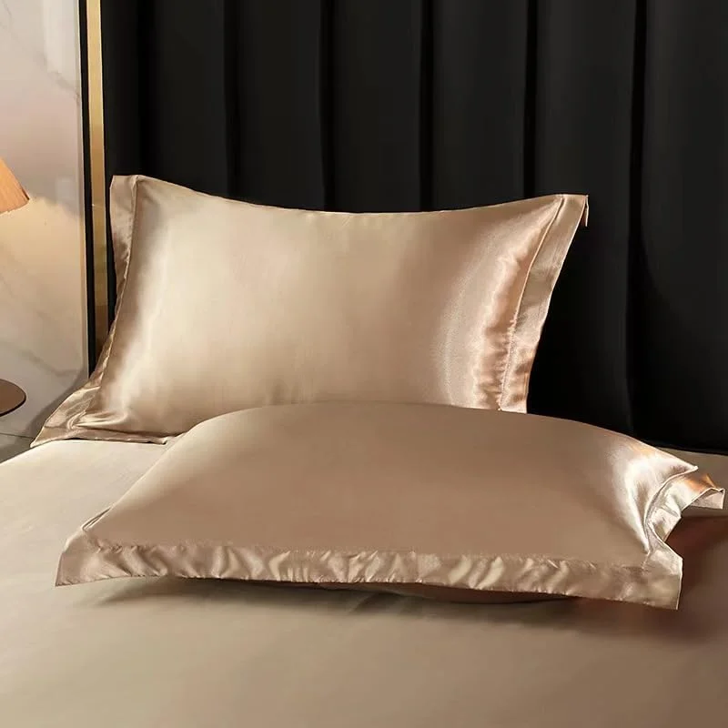 JRZXTWL Envelope Silk Pillowcase for Hair and Skin Standard Size 20"X 30" Soft Breathable Smooth Cooling Pillow Covers for Sleeping 2 Piece (Champagne, Queen (U.S. Standard)) JRZXTWL Envelope Silk Pillowcase for Hair and Skin Standard Size 20"X 30" Soft Breathable Smooth Cooling Pillow Covers for Sleeping 2 Piece (Champagne, Queen (U.S. Standard))