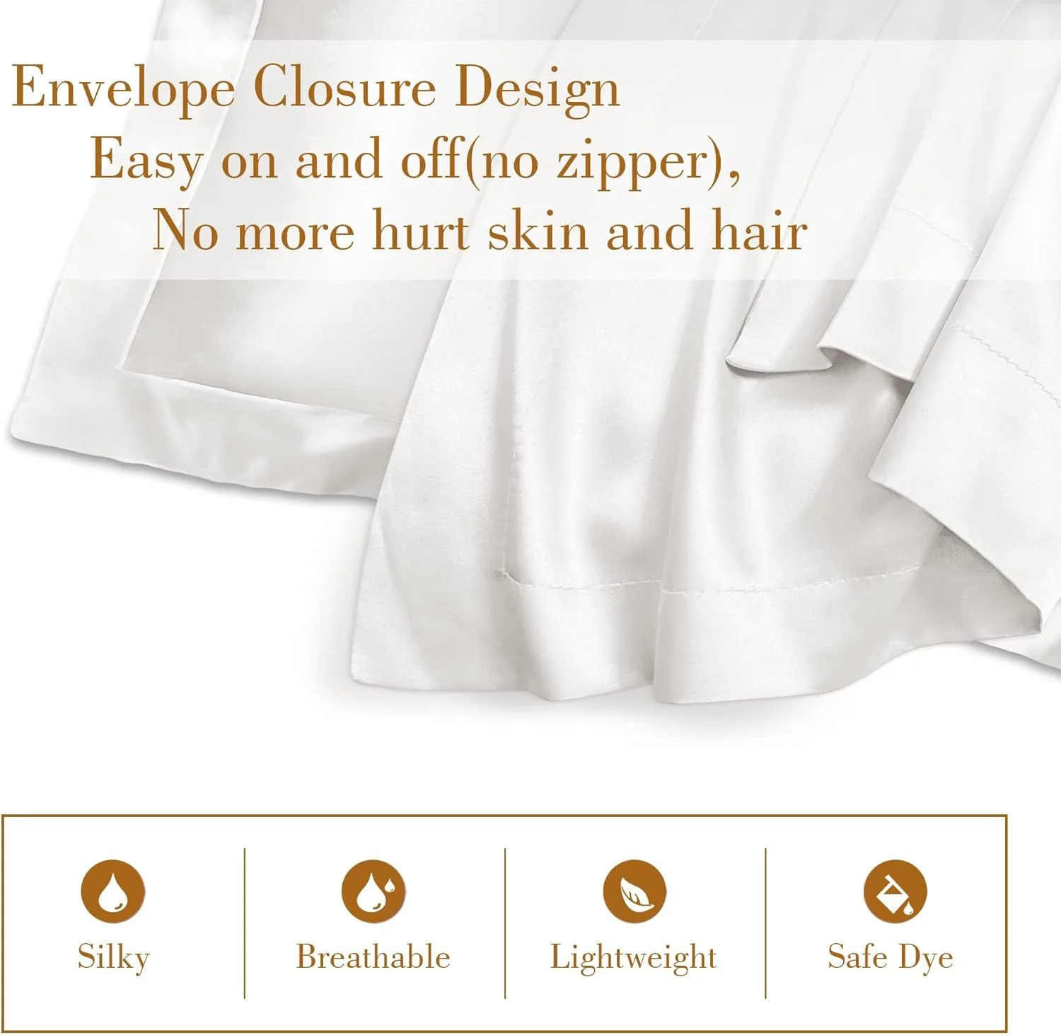 KASTWAVE Natural Mulberry Silk Pillowcase, 2 Pack 50 x 75 cm Soft Smooth Cooling Silk Pillow Covers, Premium Grade Both Side 600 Thread Count Silk Pillowcase for Hair and Skin Health, White KASTWAVE Natural Mulberry Silk Pillowcase, 2 Pack 50 x 75 cm Soft Smooth Cooling Silk Pillow Covers, Premium Grade Both Side 600 Thread Count Silk Pillowcase for Hair and Skin Health, White