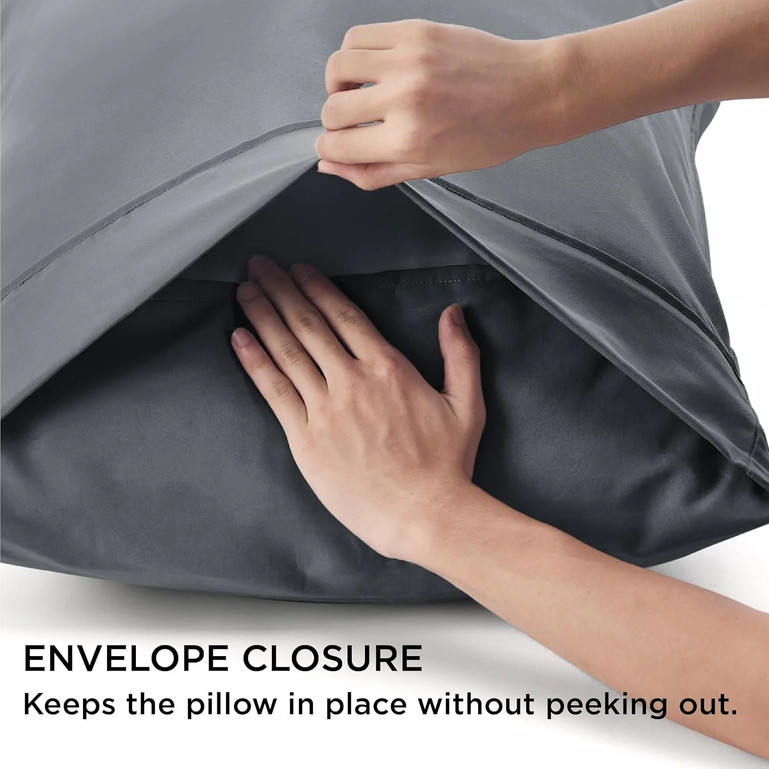 KASTWAVE Queen Pillow Cases, Set of 2 51 * 76cm Soft Brushed Microfiber Fabric Pillowcase with Envelope Closure, Shrinkage and Fade Resistant Pillow Covers, Machine Washable, Dark Grey KASTWAVE Queen Pillow Cases, Set of 2 51 * 76cm Soft Brushed Microfiber Fabric Pillowcase with Envelope Closure, Shrinkage and Fade Resistant Pillow Covers, Machine Washable, Dark Grey