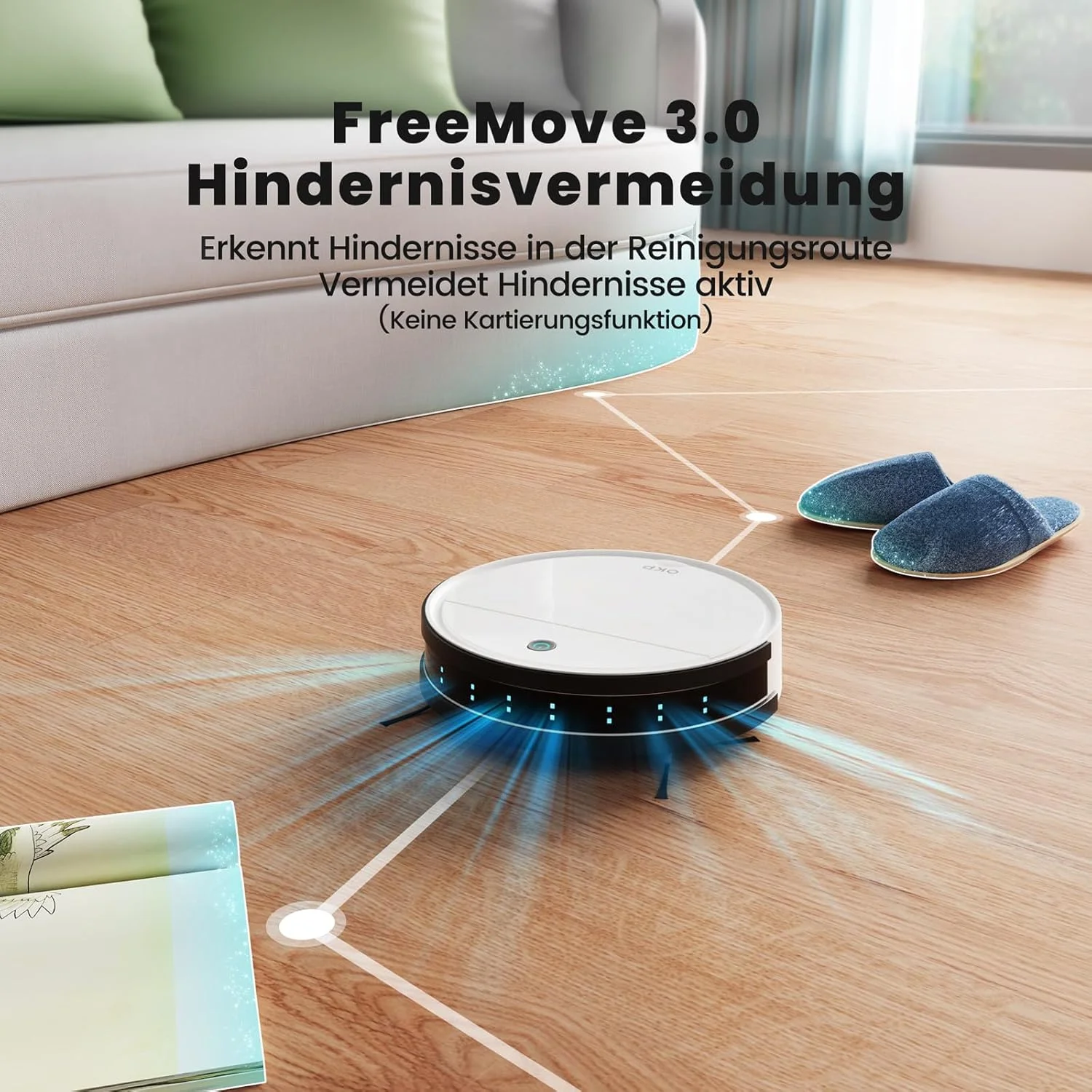 جاروبرقی رباتیک OKP K5، مکش قوی 4500Pa، فوق العاده نازک، تمیز کردن برنامه ریزی شده، شارژ خودکار، با کنترل WIFI/Alexa/APP، عالی برای تمیز کردن موی حیوانات خانگی، فرش و کف های سخت