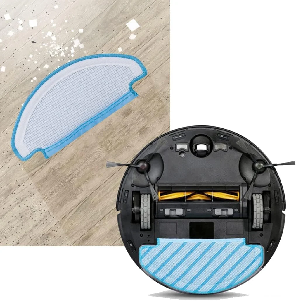 پک 4 عددی پد تمیز کننده قابل استفاده مجدد MRTURK REVHQ، مناسب برای جاروبرقی رباتیک اکو وکز DEEBOT OZMO T8 AIVI T8 سری N8، قابل شستشو در ماشین لباسشویی پک 4 عددی پد تمیز کننده قابل استفاده مجدد MRTURK REVHQ، مناسب برای جاروبرقی رباتیک اکو وکز DEEBOT OZMO T8 AIVI T8 سری N8، قابل شستشو در ماشین لباسشویی