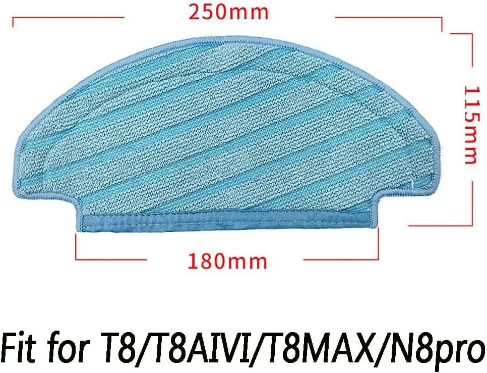 پک 4 عددی پد تمیز کننده قابل استفاده مجدد MRTURK REVHQ، مناسب برای جاروبرقی رباتیک اکو وکز DEEBOT OZMO T8 AIVI T8 سری N8، قابل شستشو در ماشین لباسشویی پک 4 عددی پد تمیز کننده قابل استفاده مجدد MRTURK REVHQ، مناسب برای جاروبرقی رباتیک اکو وکز DEEBOT OZMO T8 AIVI T8 سری N8، قابل شستشو در ماشین لباسشویی