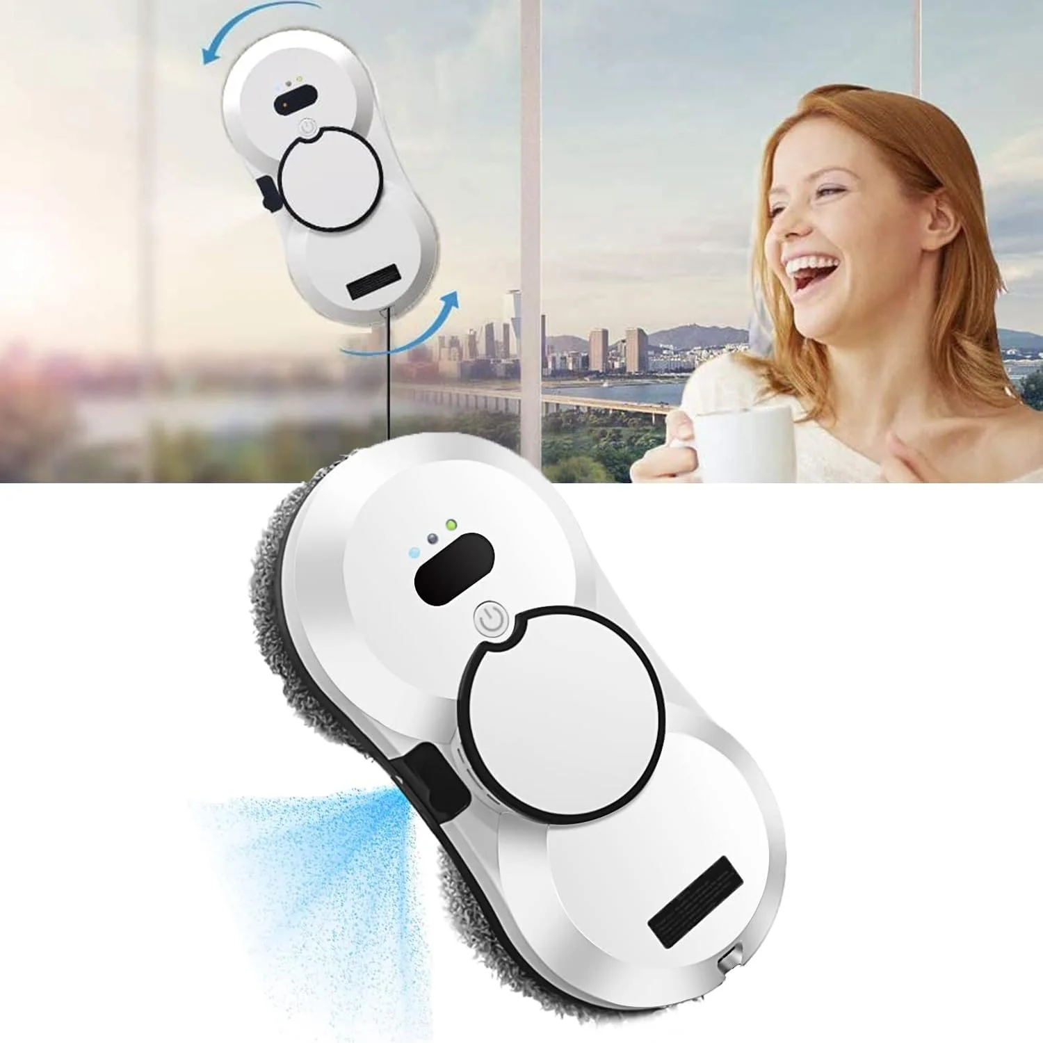 جاروبرقی رباتیک MAKINGTEC، ربات تمیز کننده پنجره، تمیز کردن چند سطحی، تمیز کردن لبه ها، اسپری خودکار آب، شیشه، کاشی، آینه